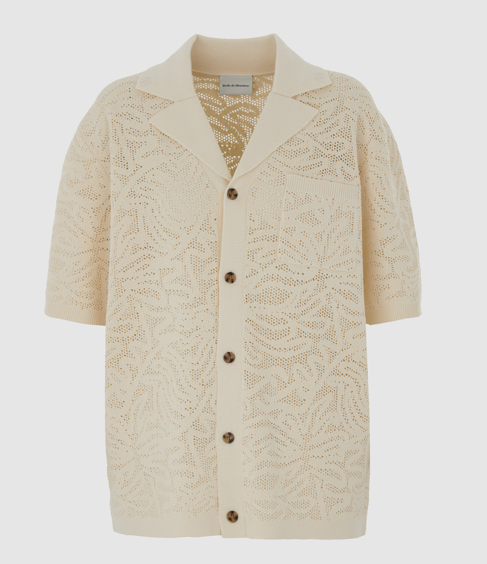 Chemise Maille Dentelle Off White