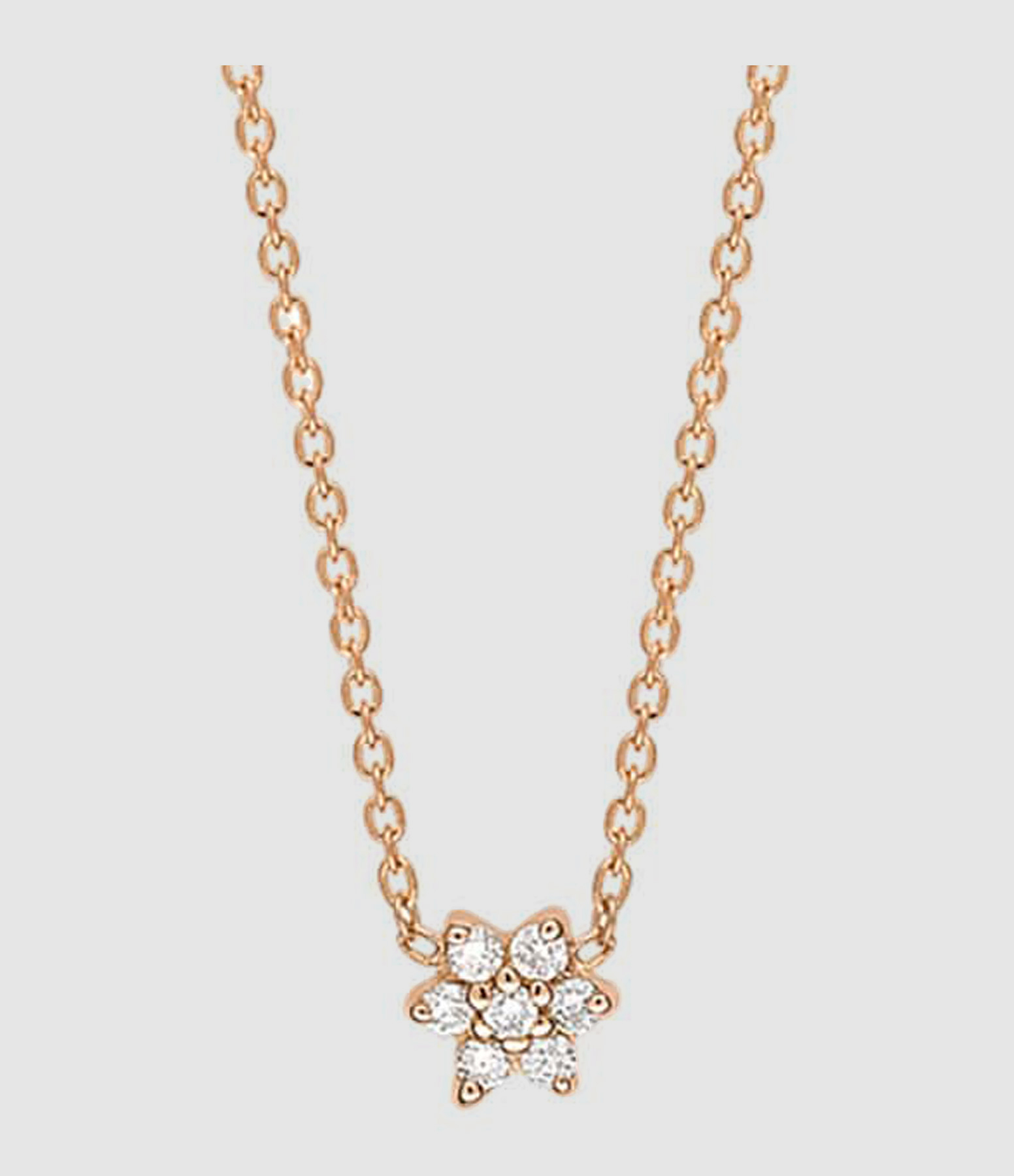 Collier Mini Star Diamants Or Rose