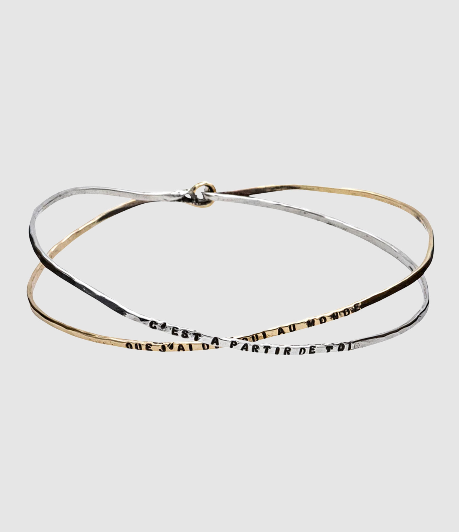 Bracelet Eluard Croisée Argent et Or