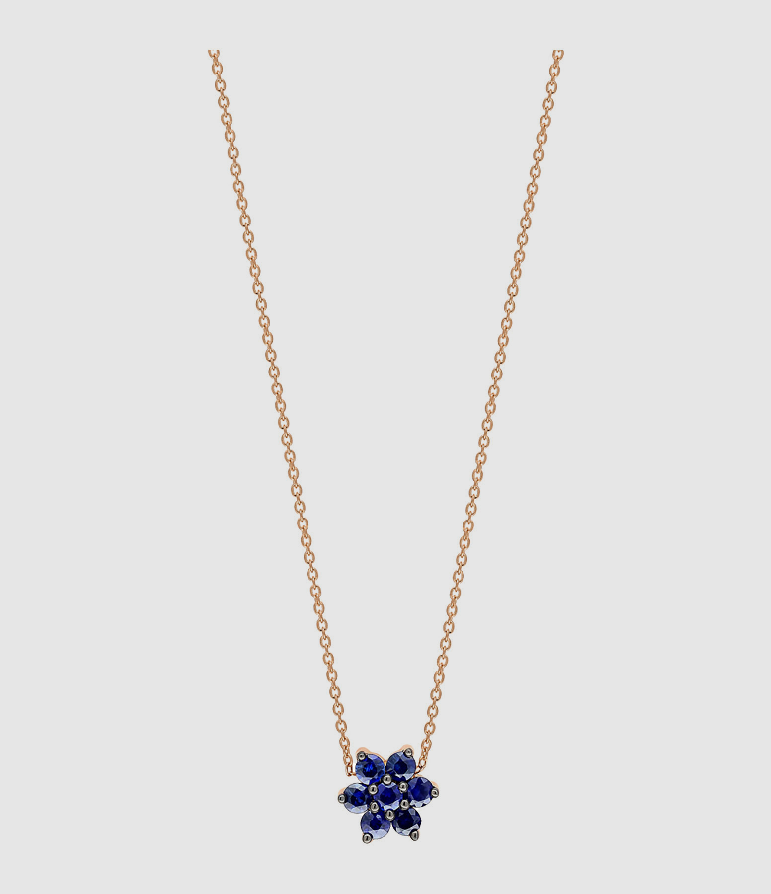 Collier Mini Star Saphirs Or Rose