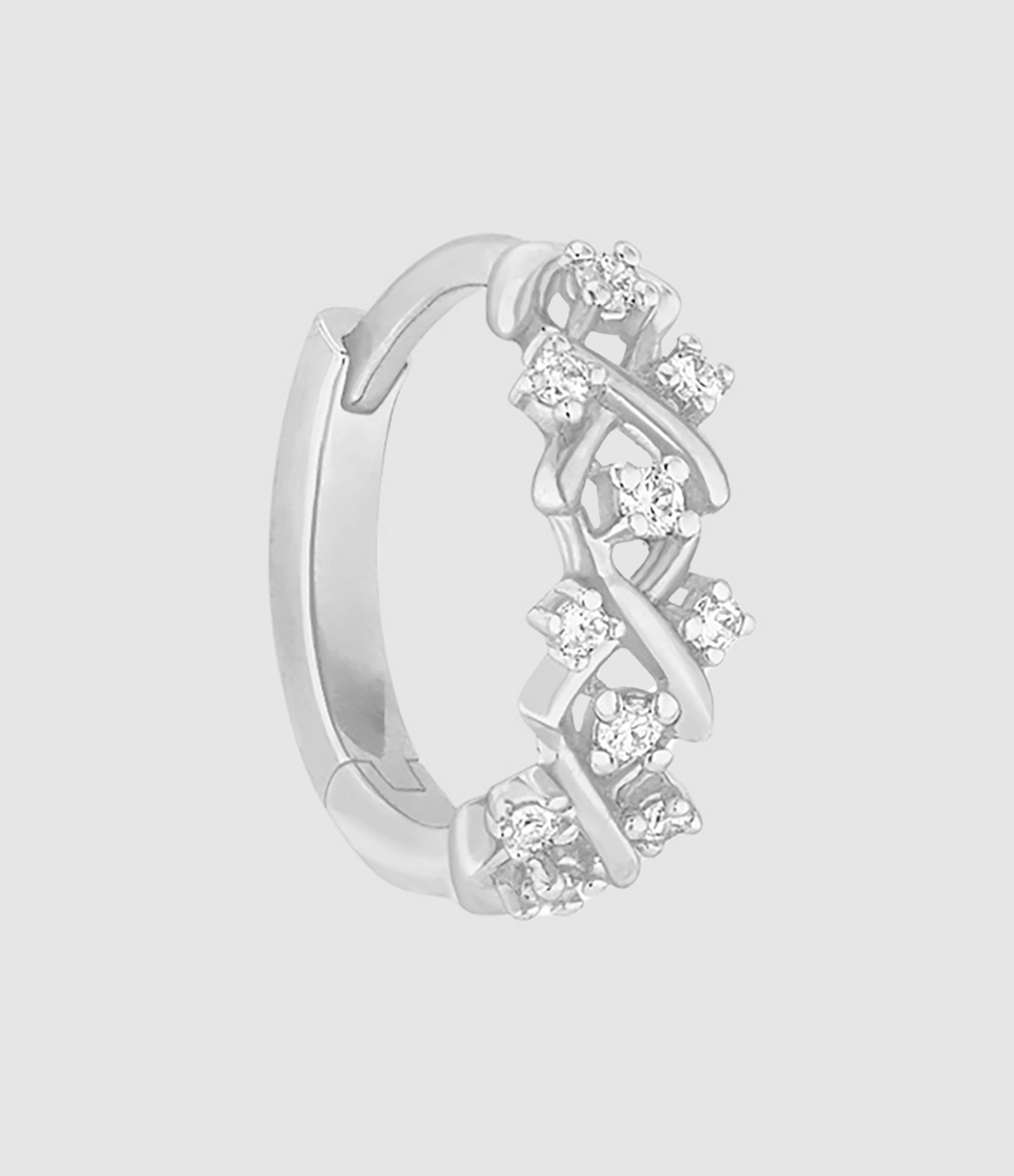 Mini Créole Dunaway Diamants Or Blanc (vendue à l'unité)