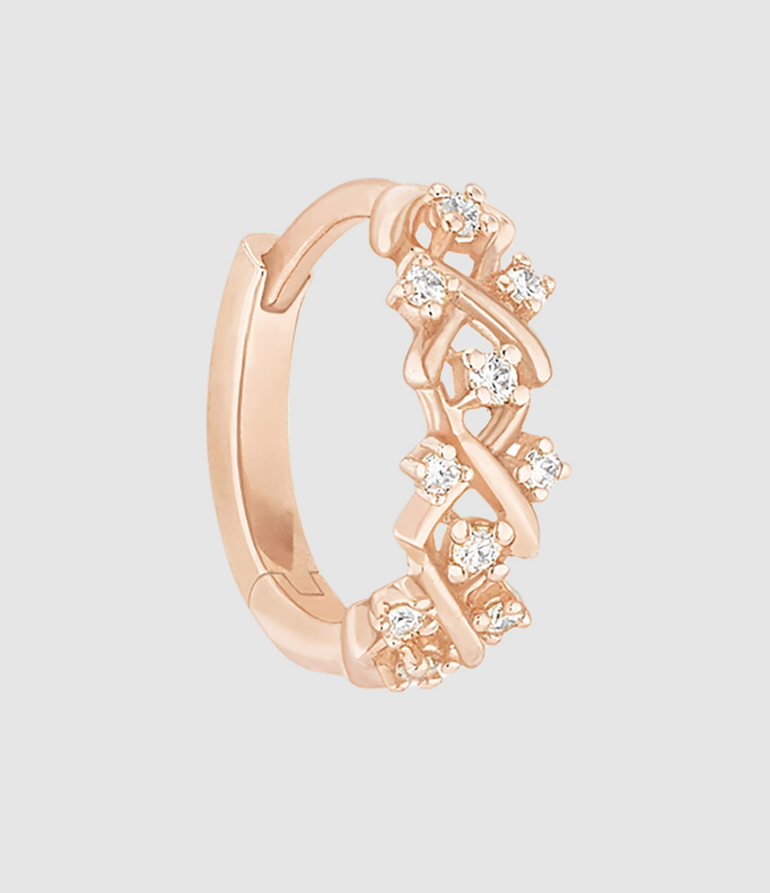 Mini Créole Dunaway Diamants Or Rose (vendue à l'unité)