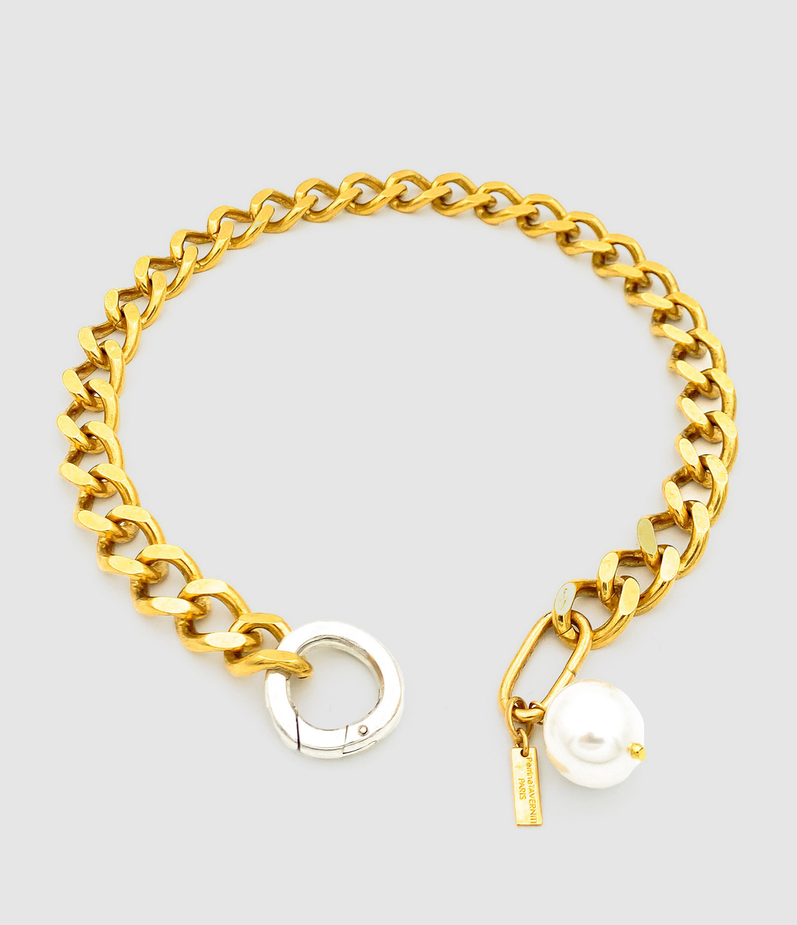 Collier Magellan Bicolore Doré Perles Nacre