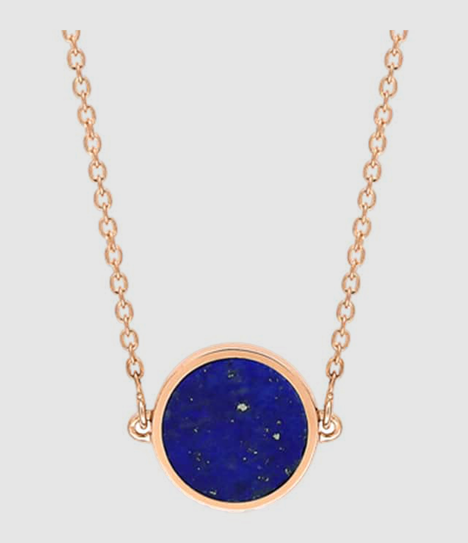 Collier Ever Mini Disc Lapis Lazuli Or Rose