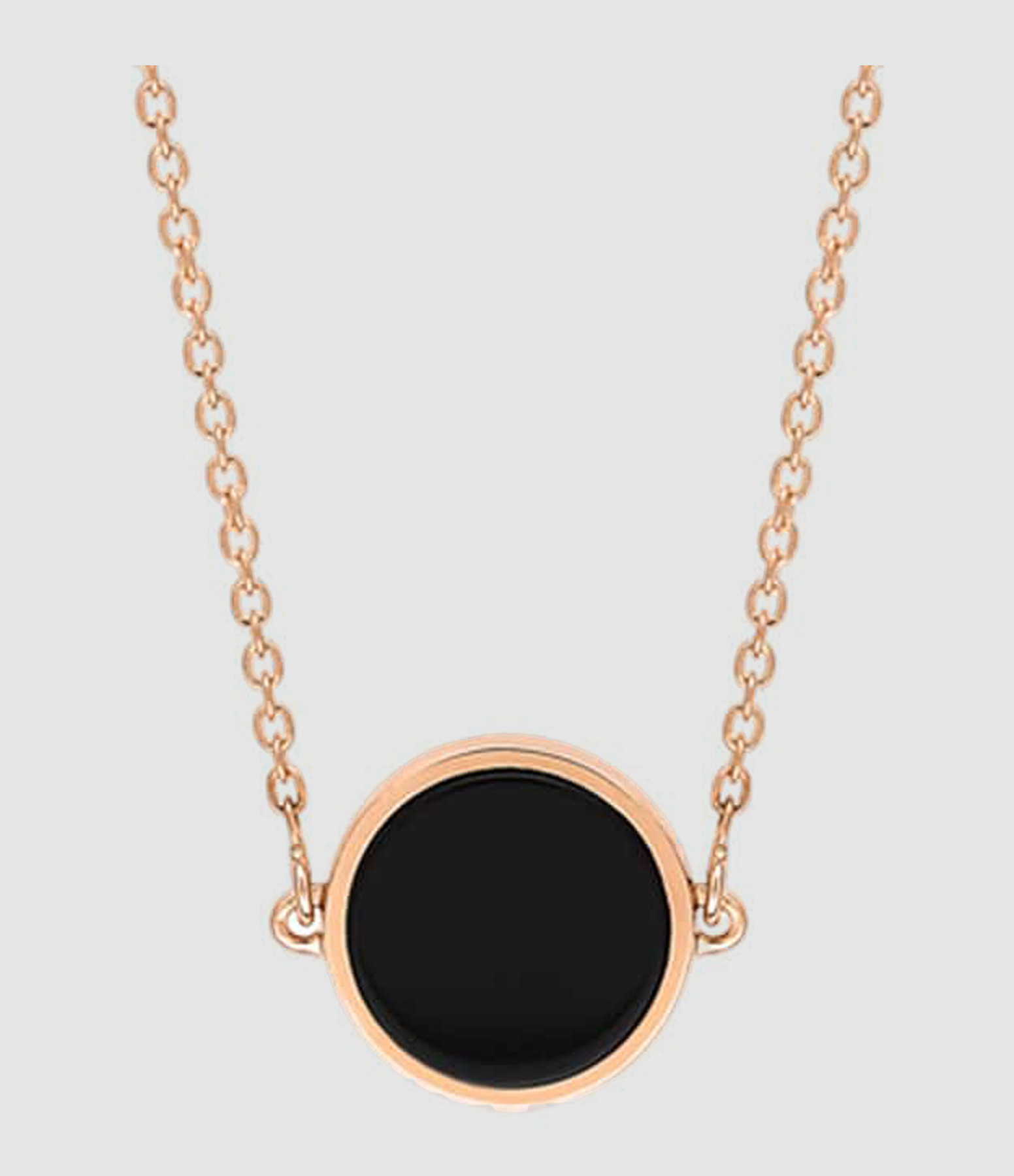 Collier Ever Mini Disc Onyx Or Rose