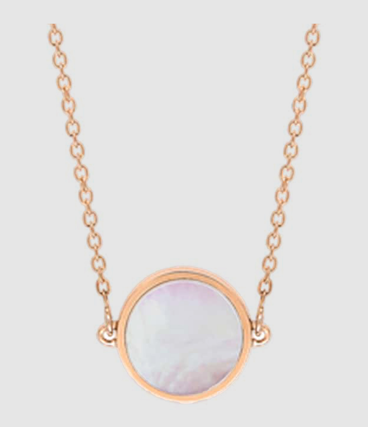 Collier Ever Mini Disc Nacre Rose Or Rose