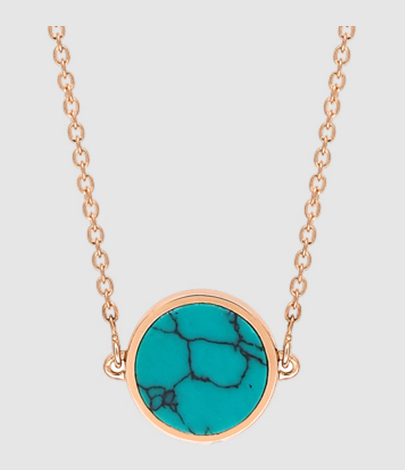 Collier Ever Mini Disc Turquoise Or Rose