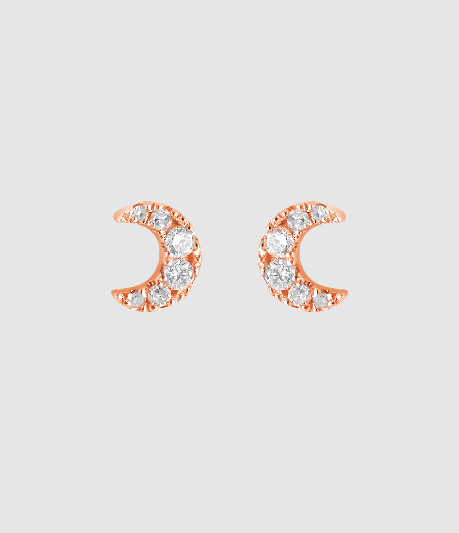 Boucles d’oreilles Magic Touch Lune Diamants Or Rose