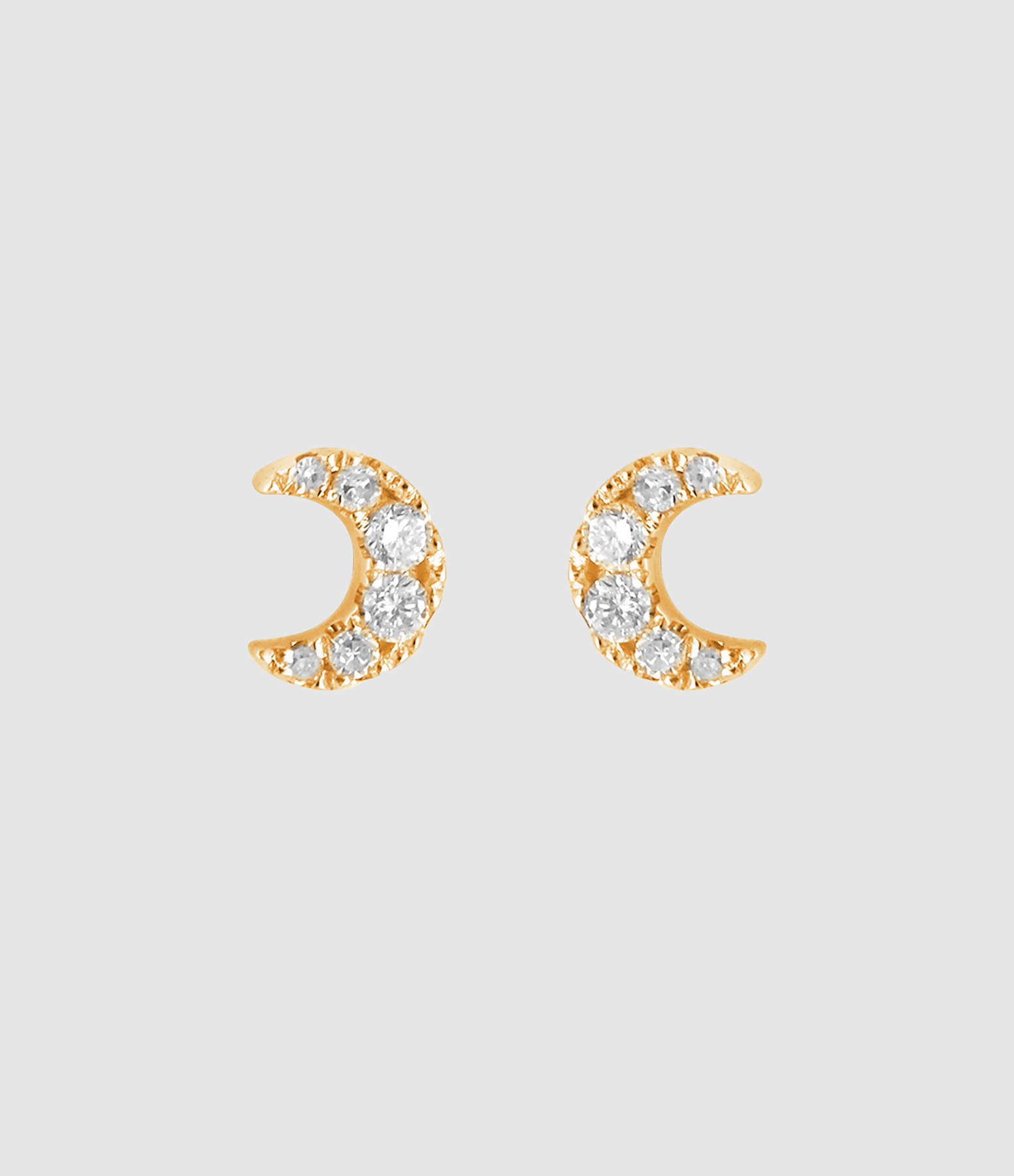 Boucles d’oreilles Magic Touch Lune Diamants Or Jaune