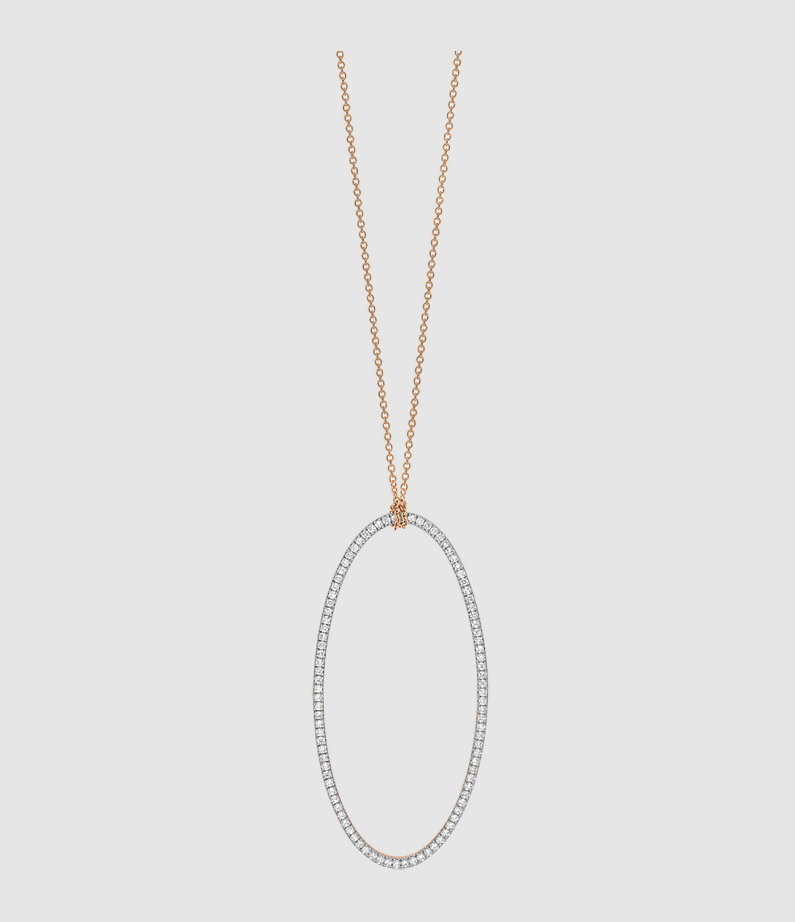 Collier Ellipses & Sequins Jumbo Or Rose Diamants