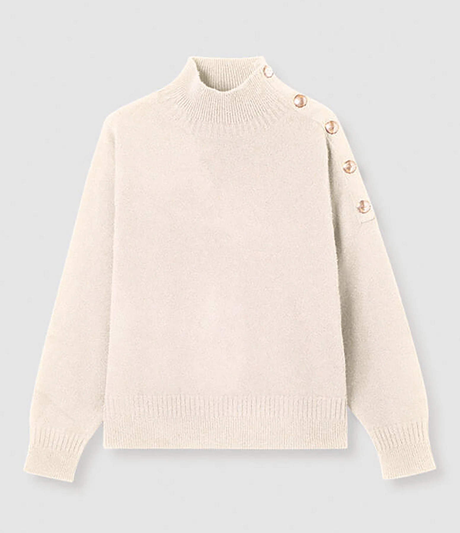 Pull Col Montant Cachemire Naturel
