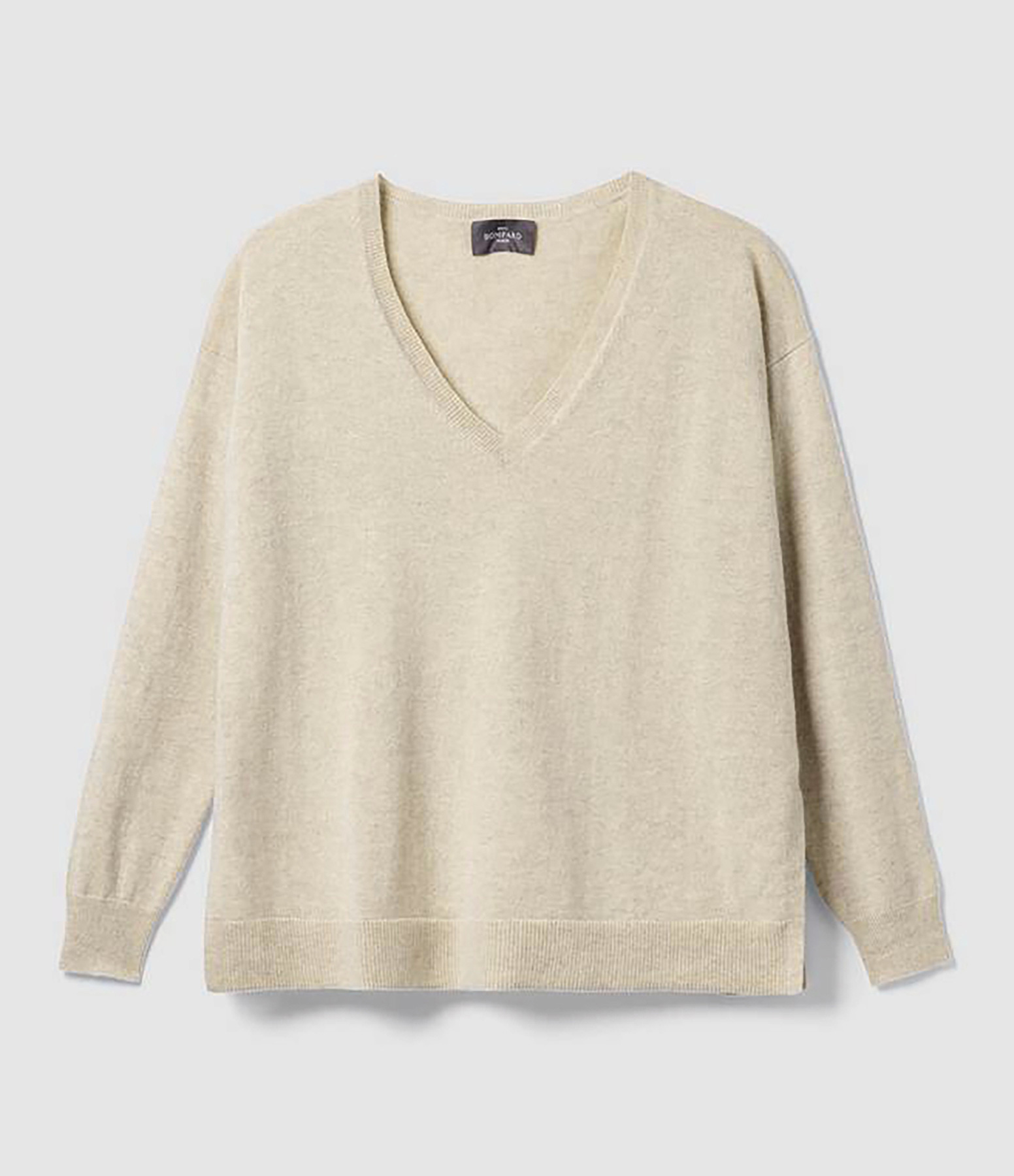 Pull Col V Cachemire Avoine
