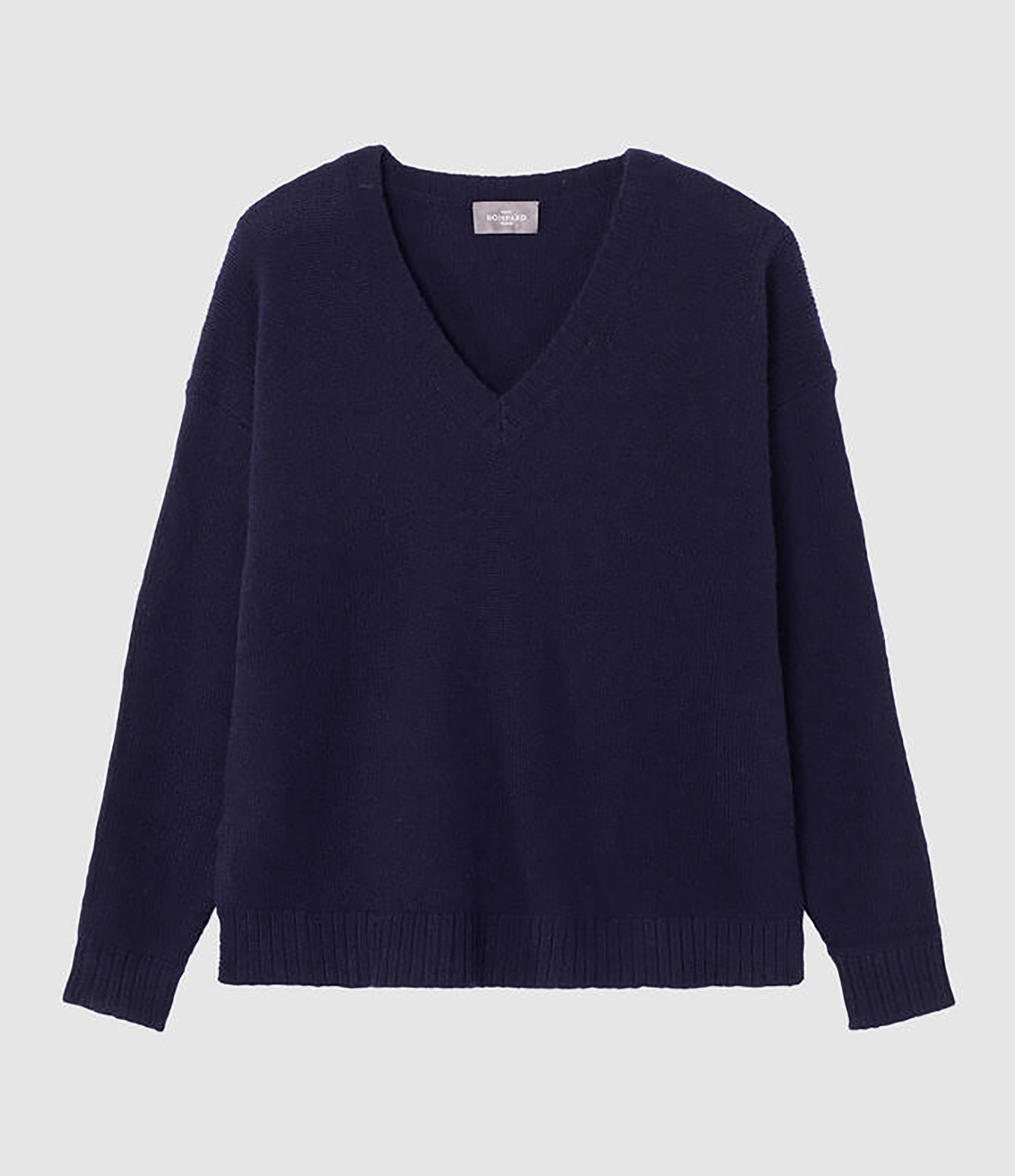 Pull Col V Cachemire Marine