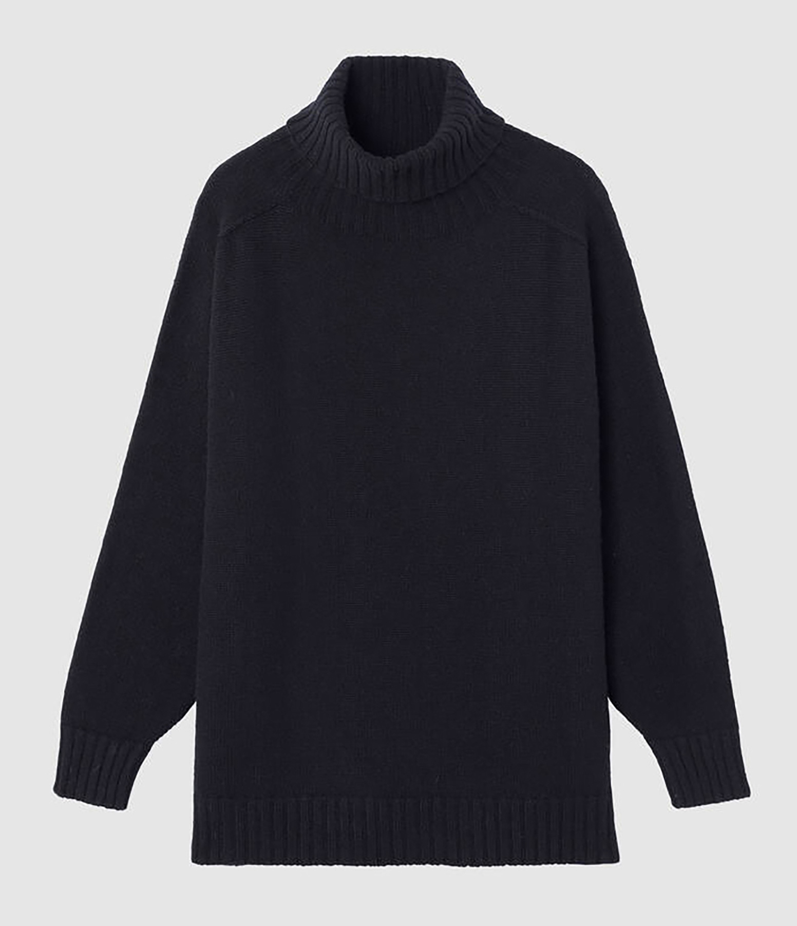 Pull Col Roulé Cachemire Noir