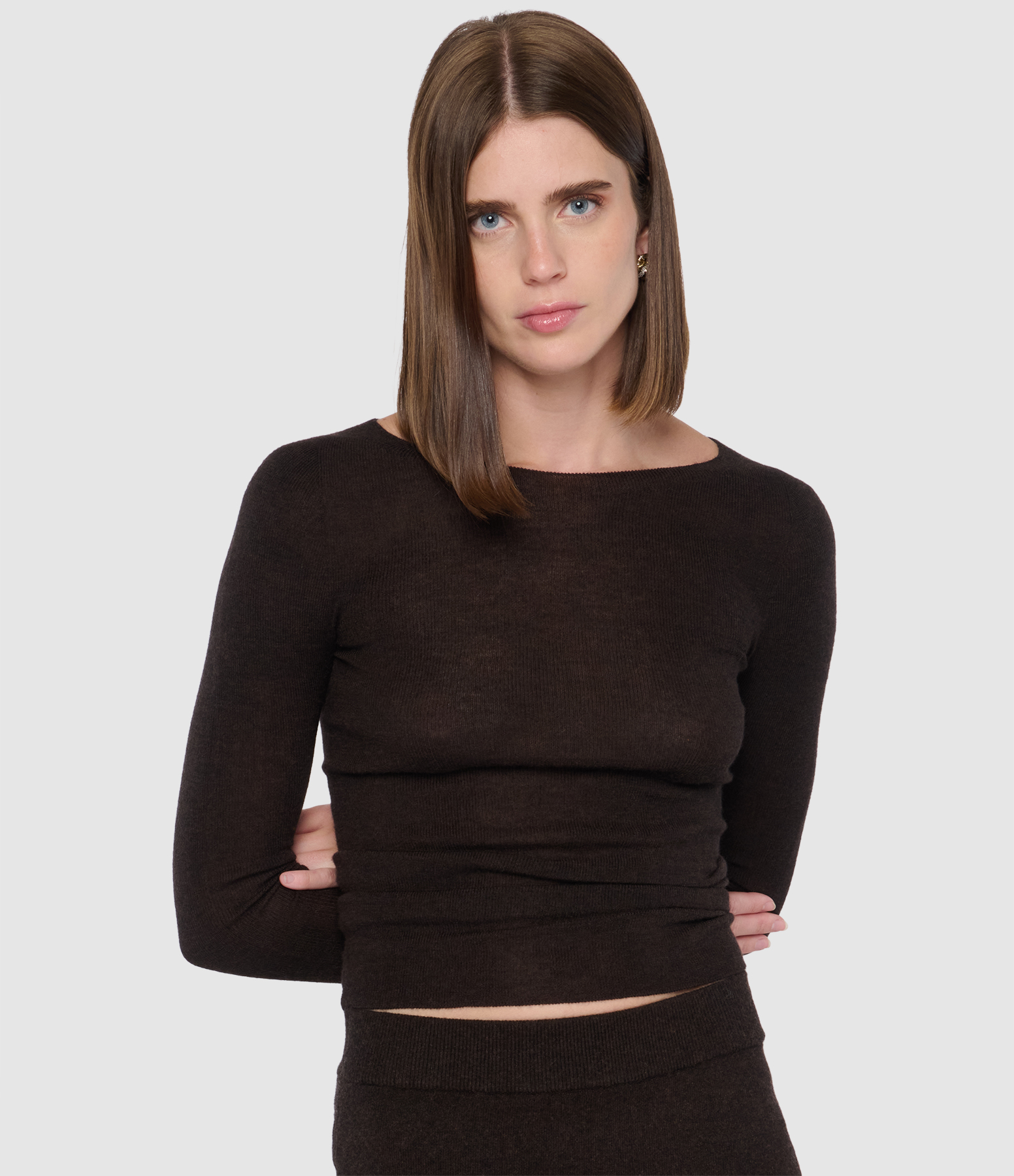Pull Col Rond Ultrafin s Cachemire Noir