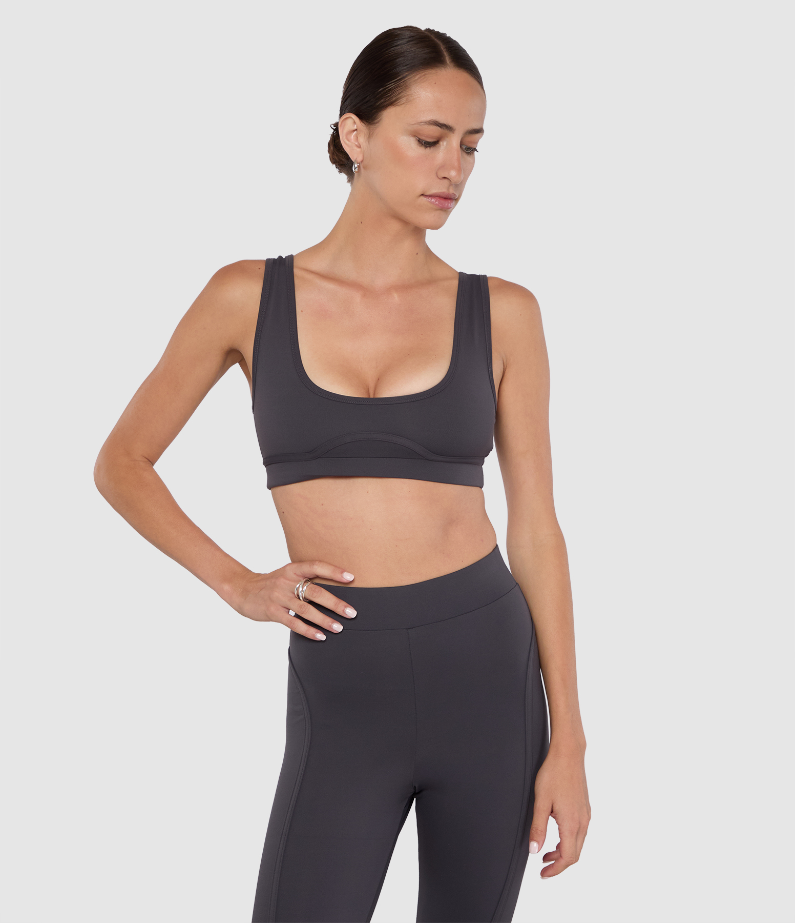 Brassière Low Cut Sports Dark Grey