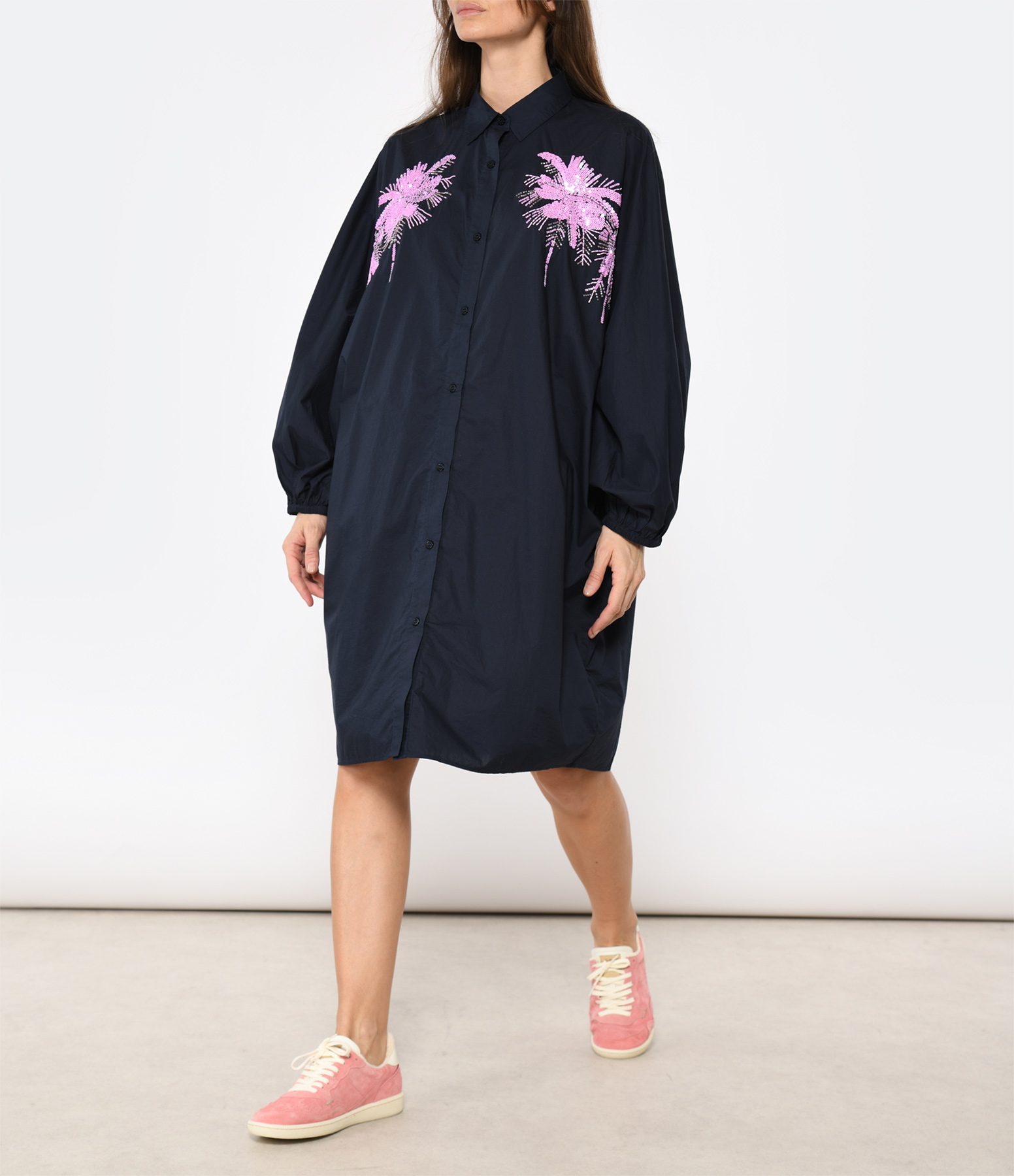 Robe Frilled Navy