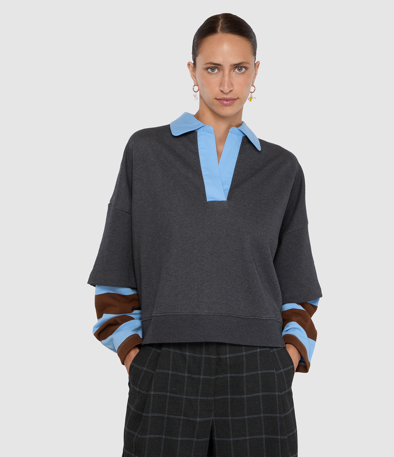 Sweatshirt Kantelou Bleu Brun