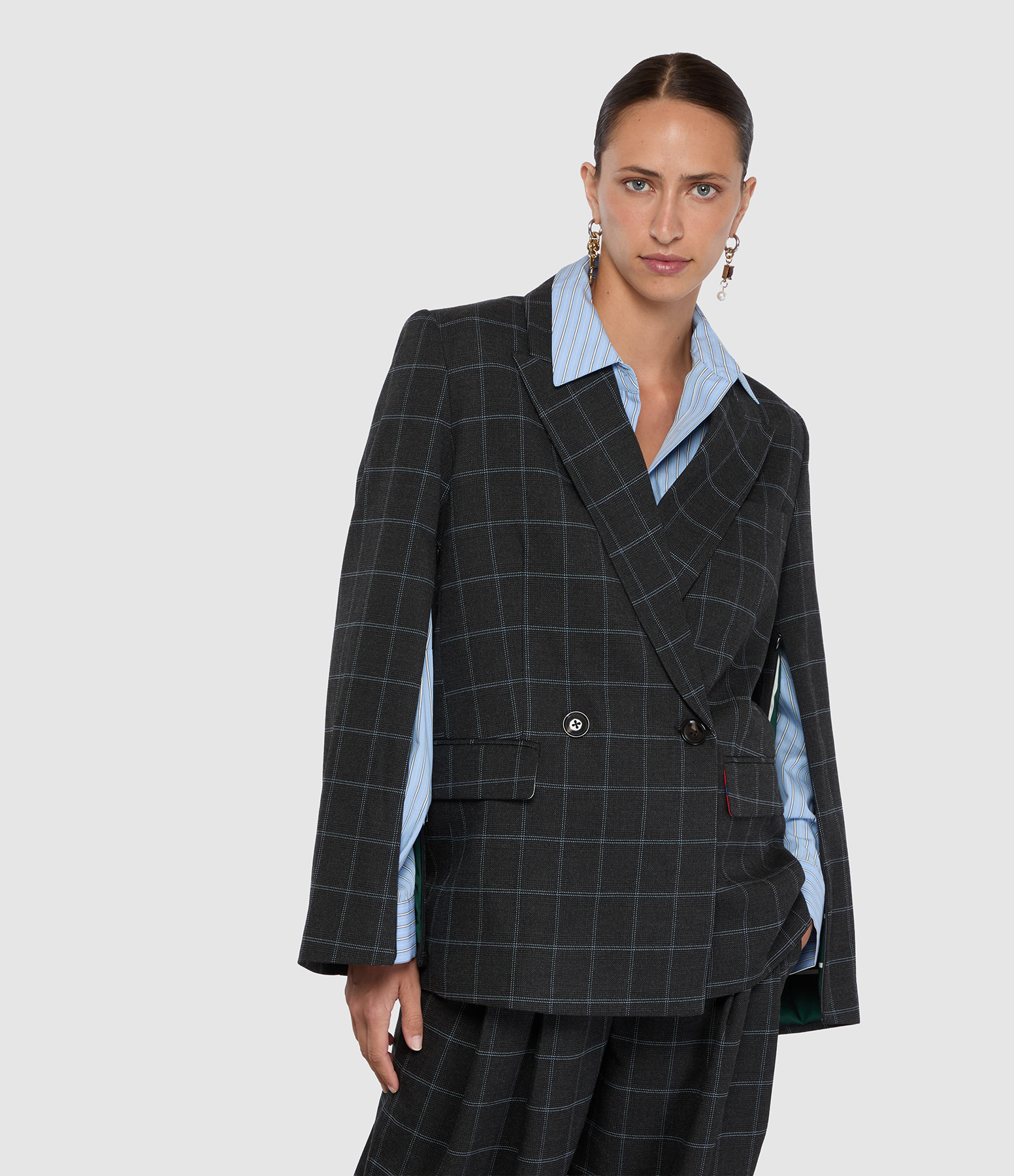 Blazer Kendra Gris Blanc Cassé