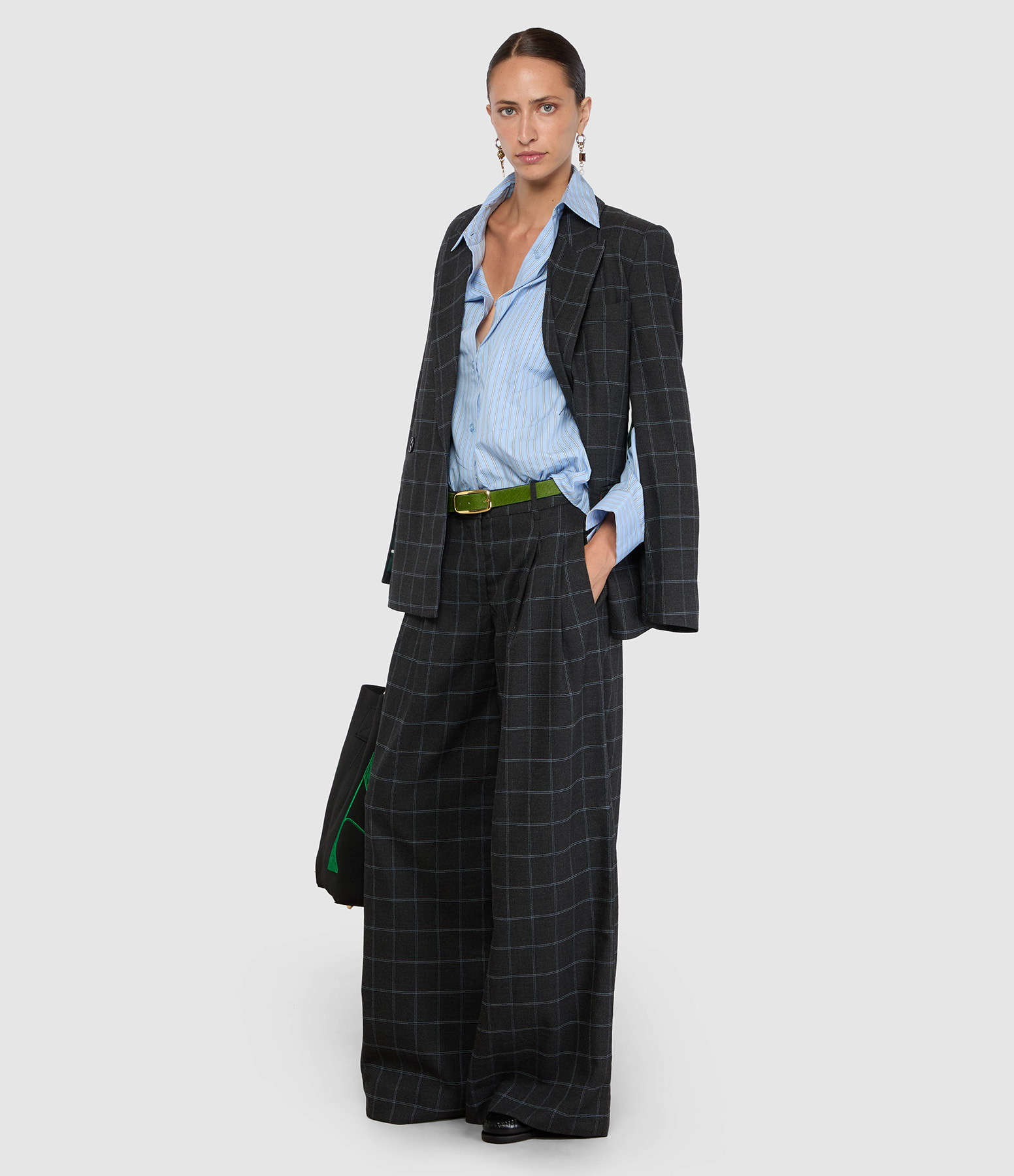 Pantalon Kollection Blanc Cassé Gris Foncé