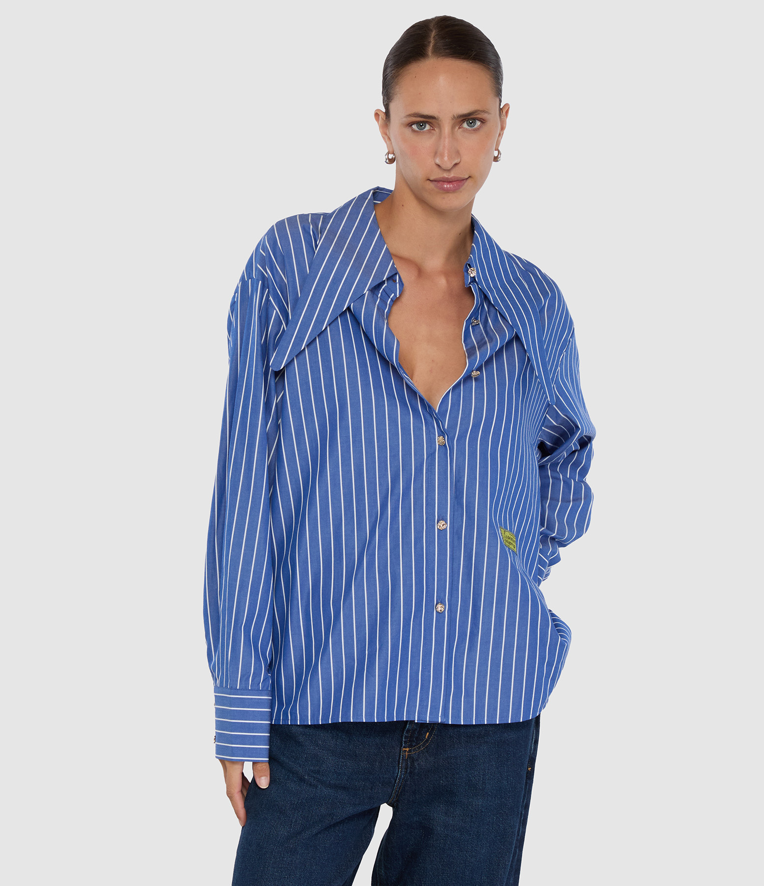 Chemise Kacao Bleu Blanc Cassé