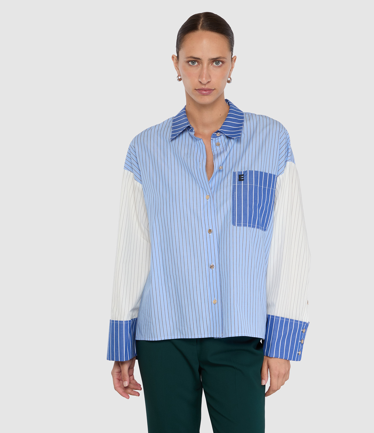 Chemise Kovid Bleu Blanc Cassé