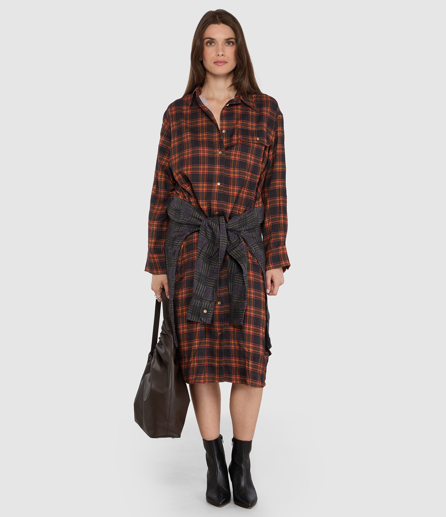 Robe Mi Longue Kristin Orange Noir