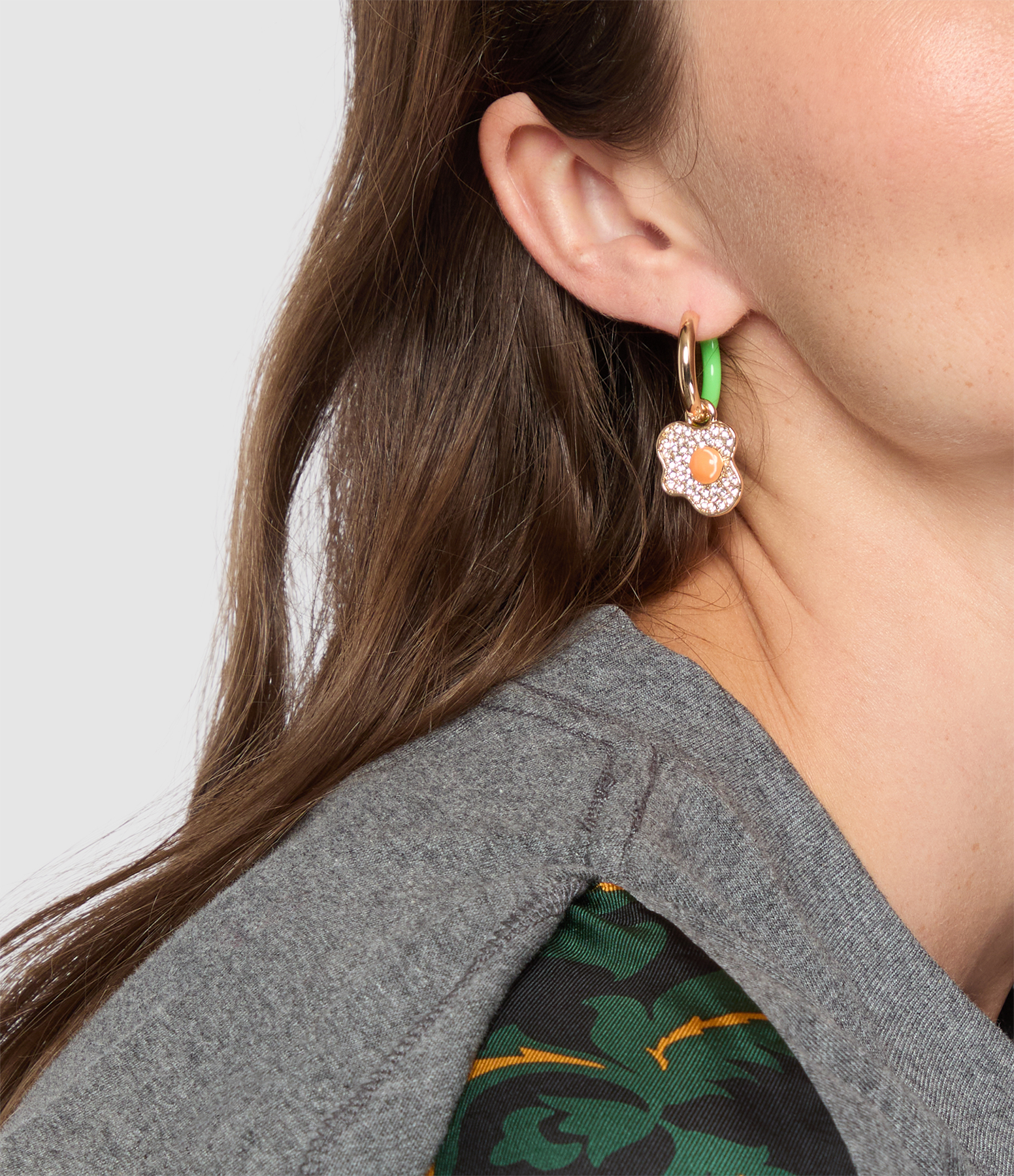 Boucles d'Oreilles Kyril Vert Or