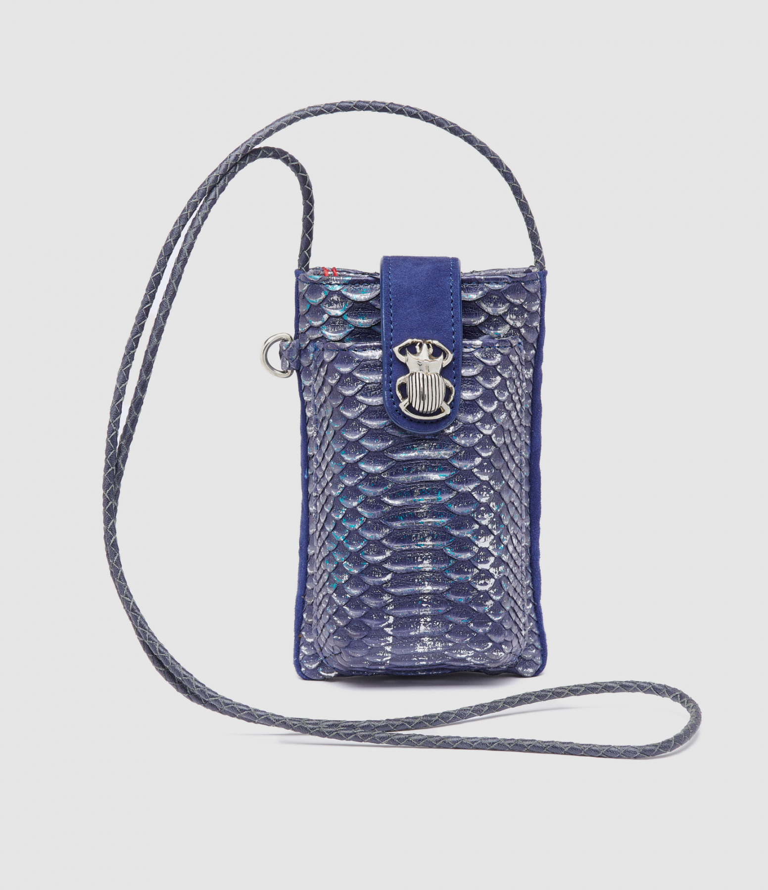 Porte-téléphone Double Marcus Python Bleu Glacier