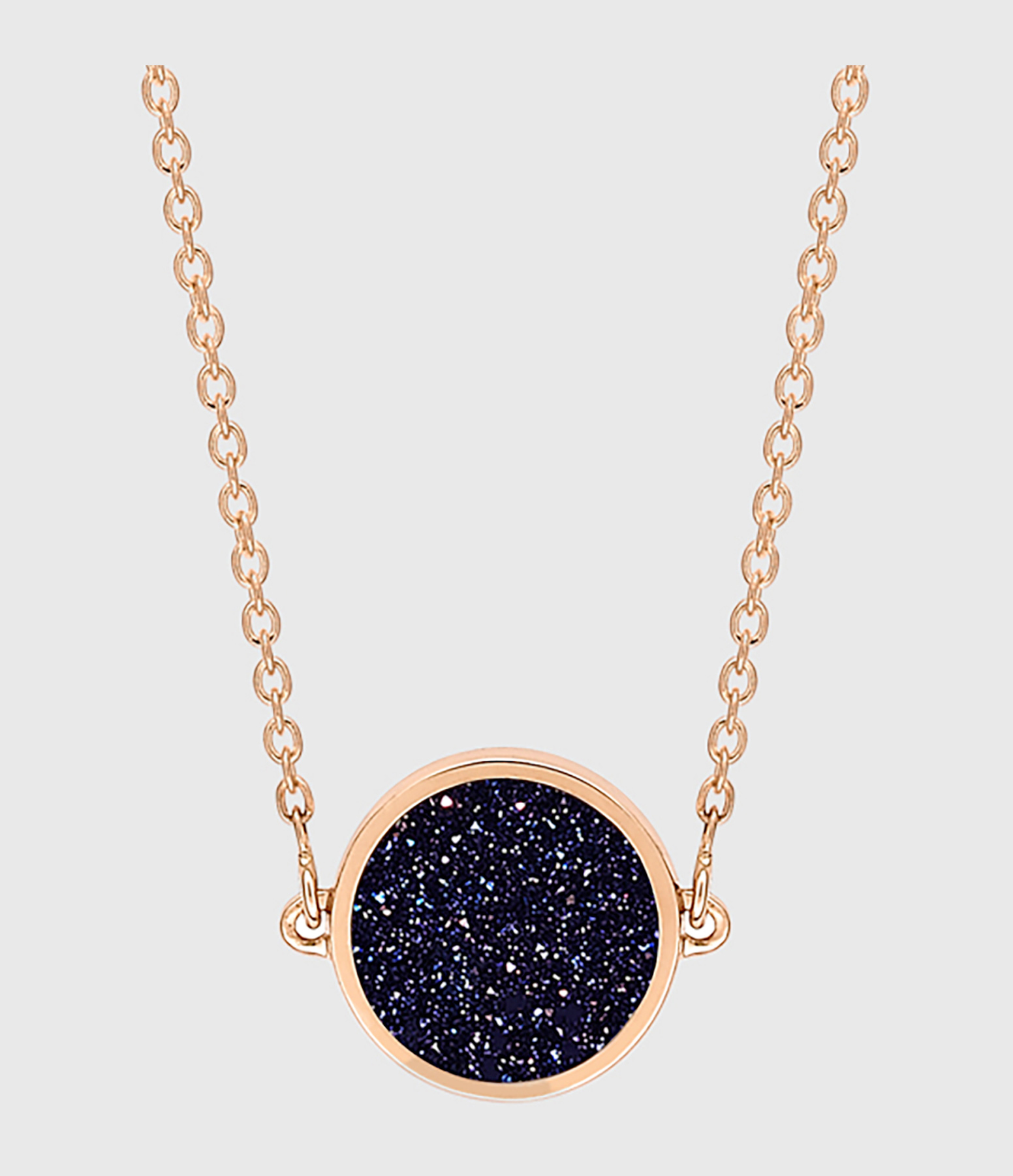 Collier Ever Mini Disc Blue Sandstone Or Rose