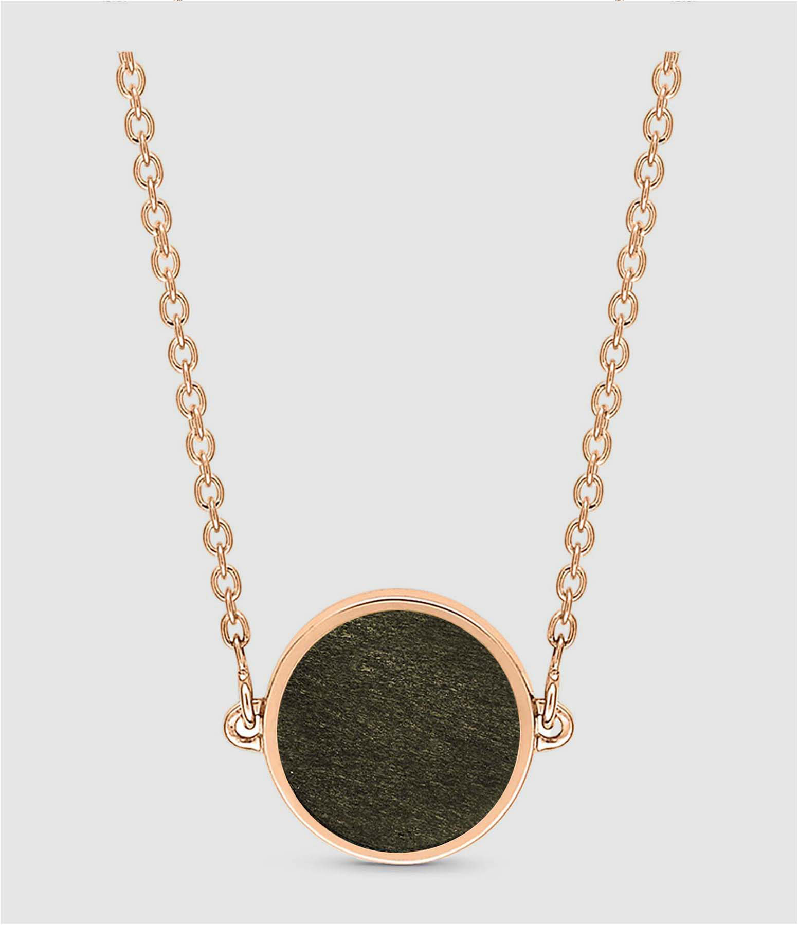 Collier Ever Mini Disc Obsidienne Or Rose