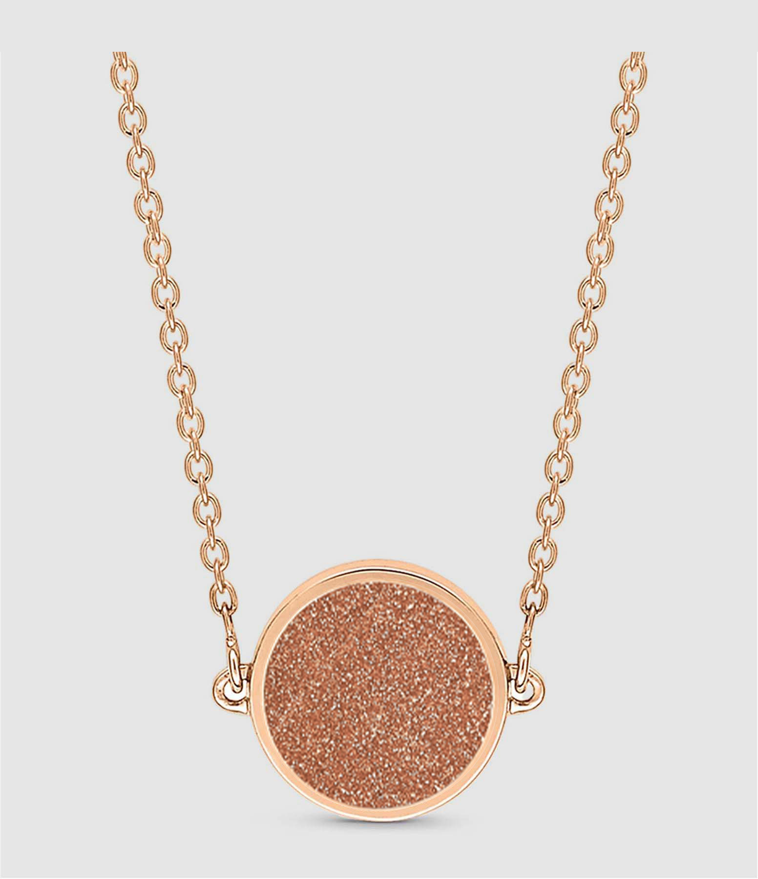 Collier Ever Mini Disc Gold Sandstone Or Rose