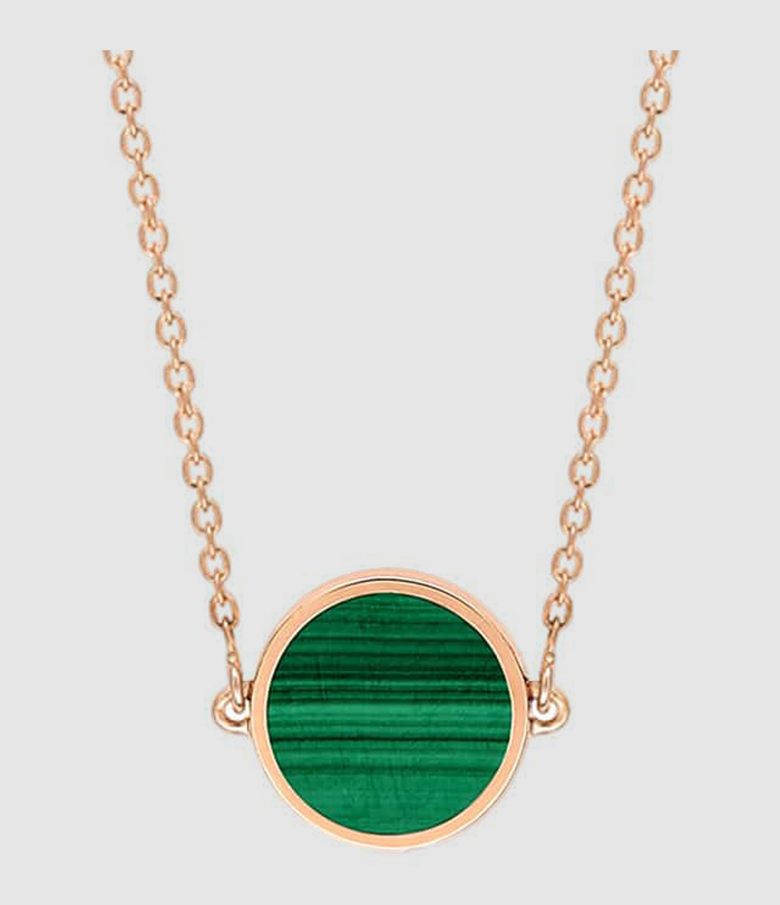 Collier Ever Mini Disc Malachite Or Rose