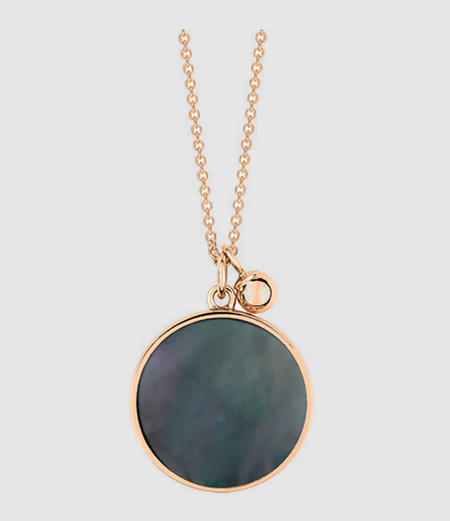 Collier Ever Disc Nacre Noire Or Rose