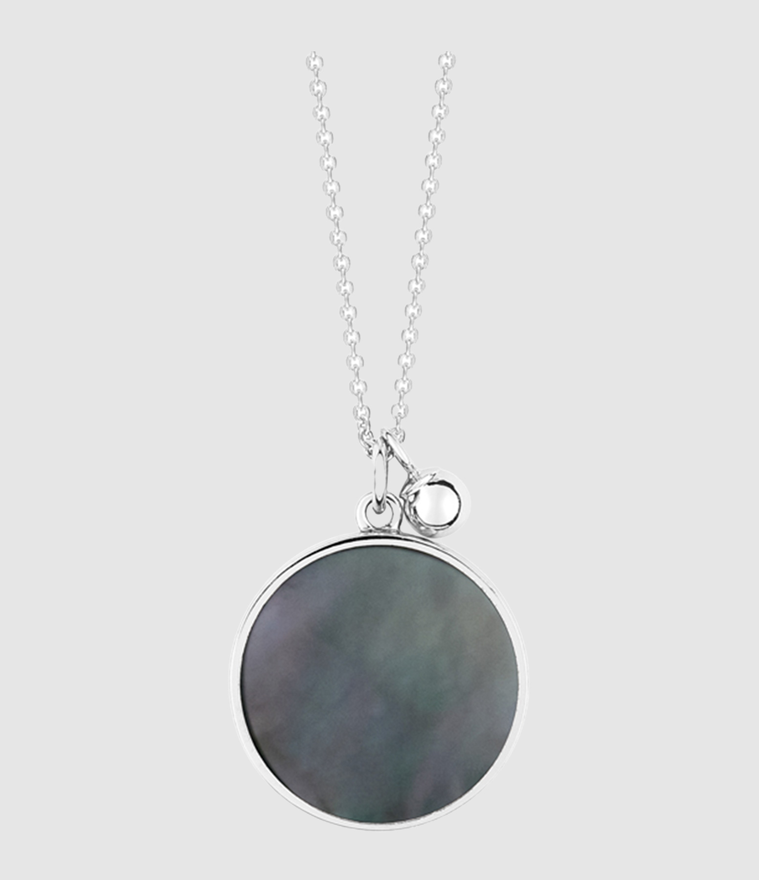 Collier Ever Disc Nacre Noire Or Blanc
