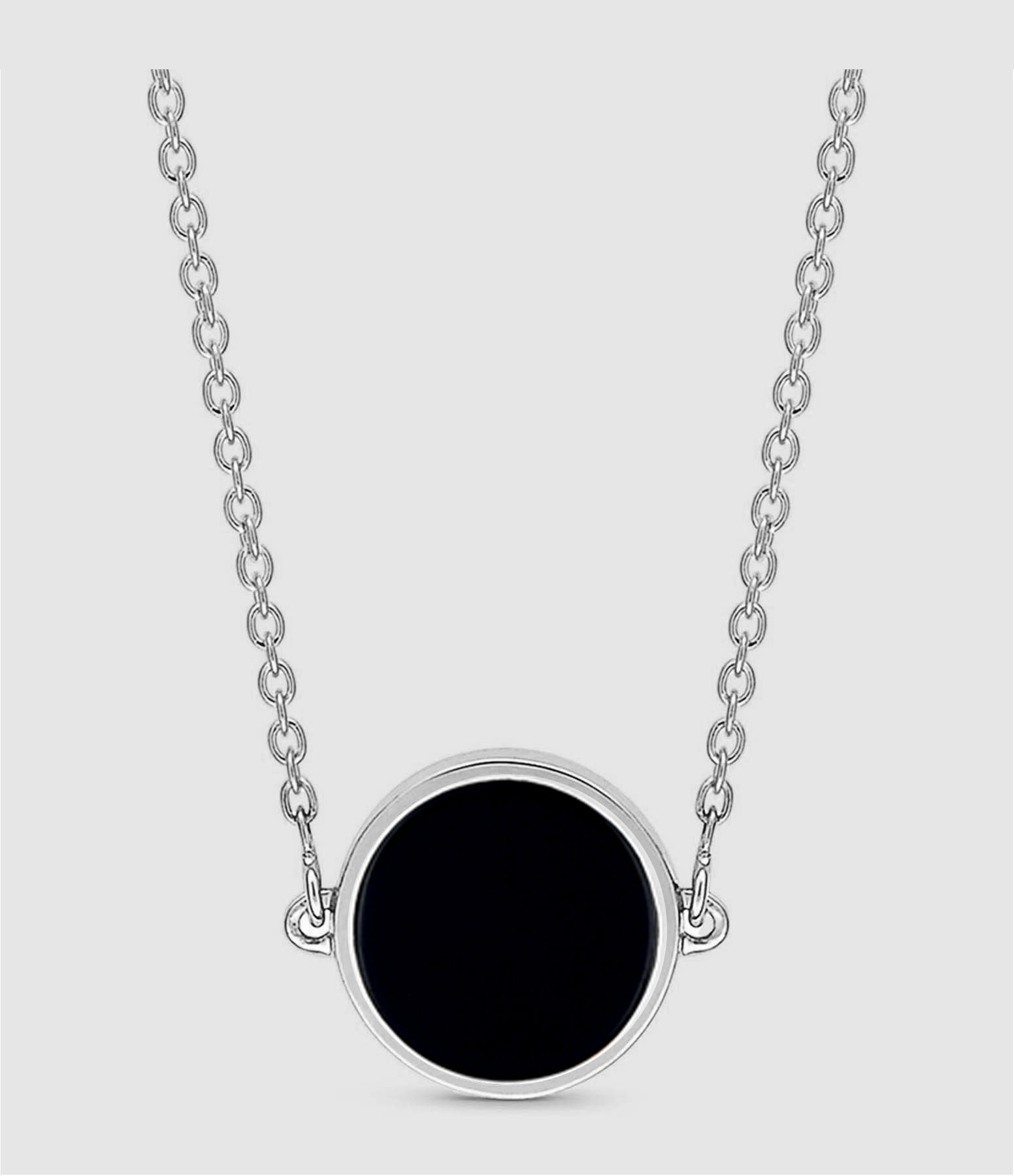 Collier Ever Mini Disc Onyx Or Blanc