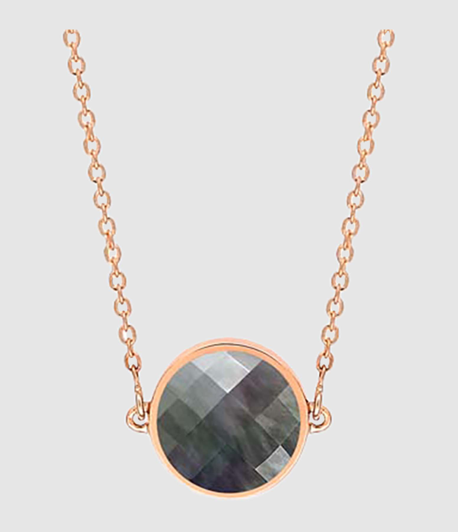 Collier Mini Pixie Ever Disc Nacre Noir Or Rose