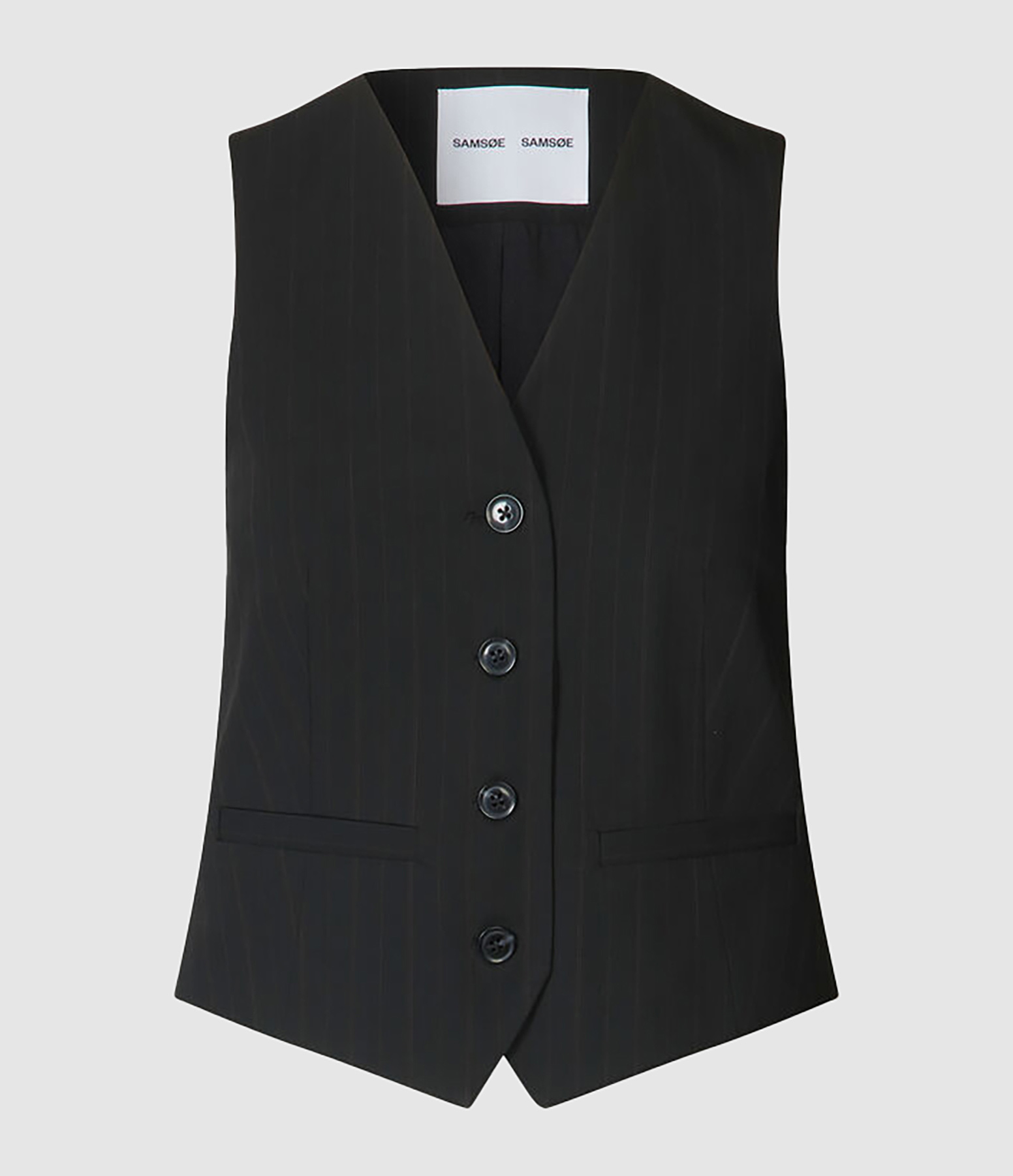 Gilet Saramona Black Pinstripe