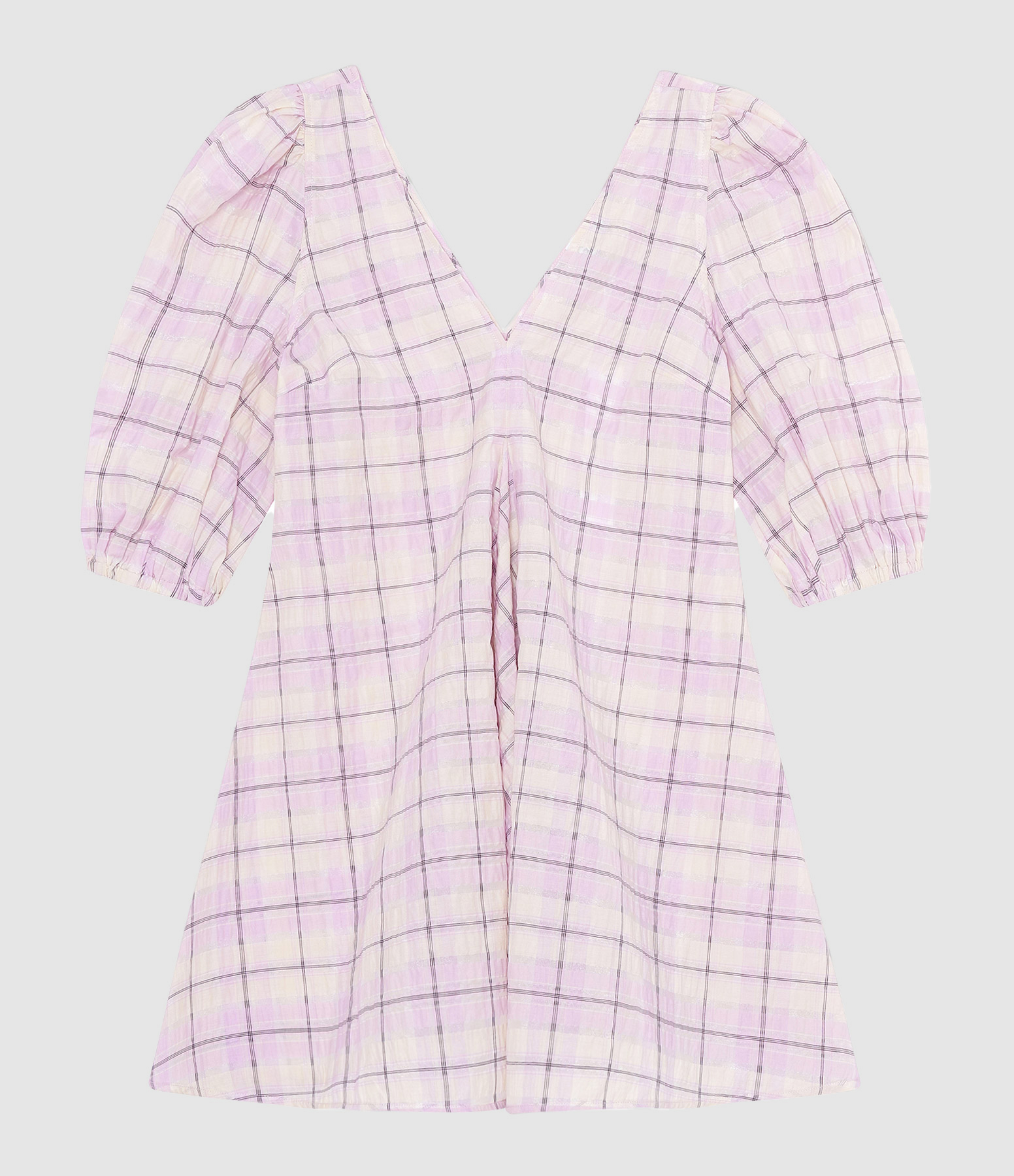 Robe Carreaux Rose Orchidée