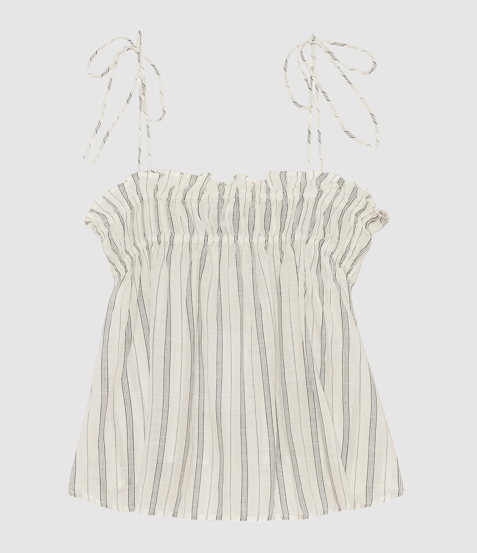 Top Coton Organique Rayures Egret