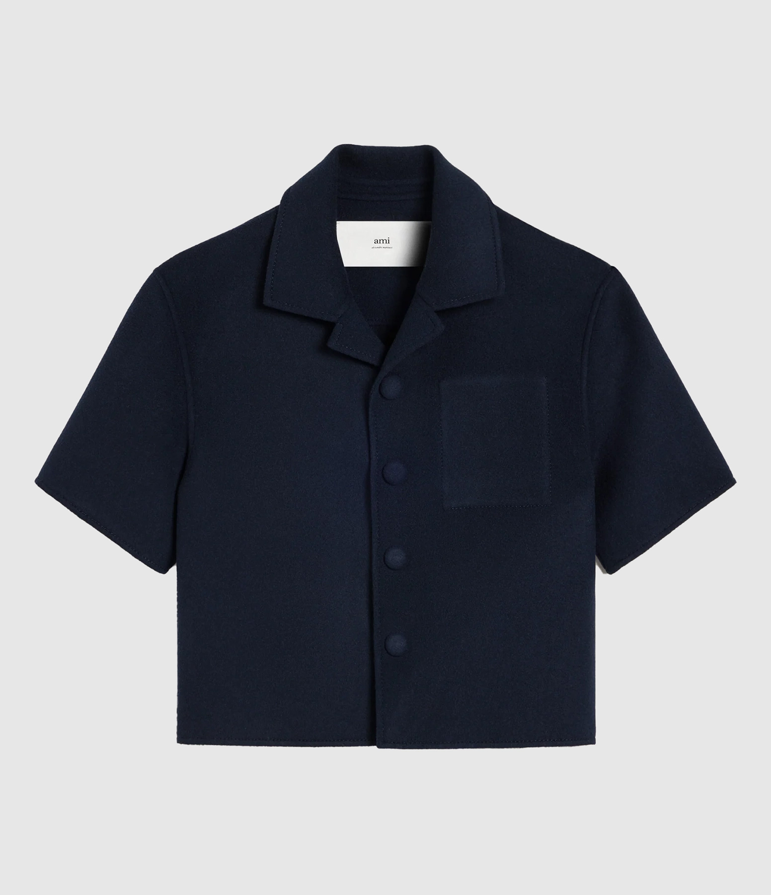 Veste Col Requin Mc Laine Bleu
