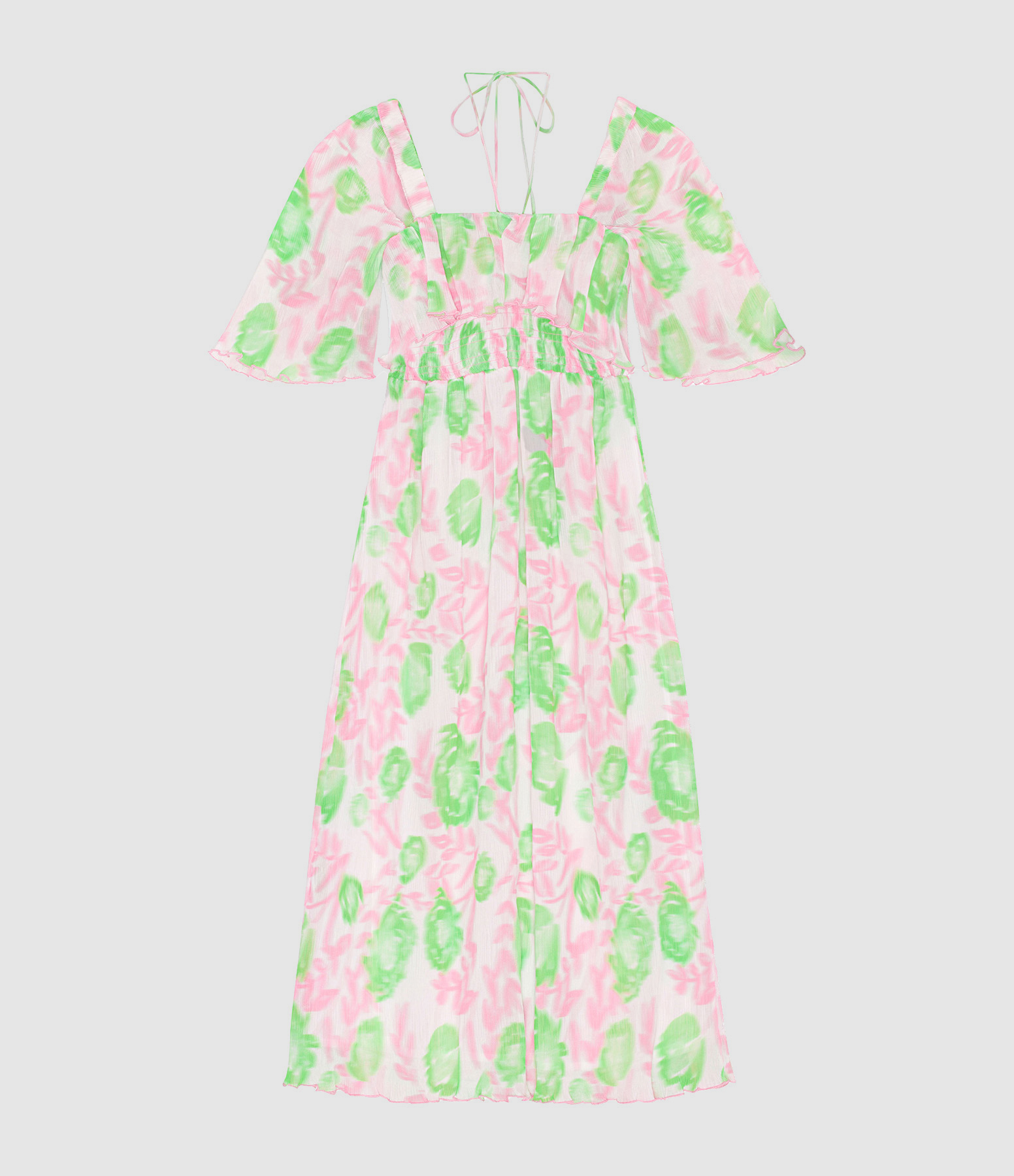 Robe Midi Recyclée Rose Vert