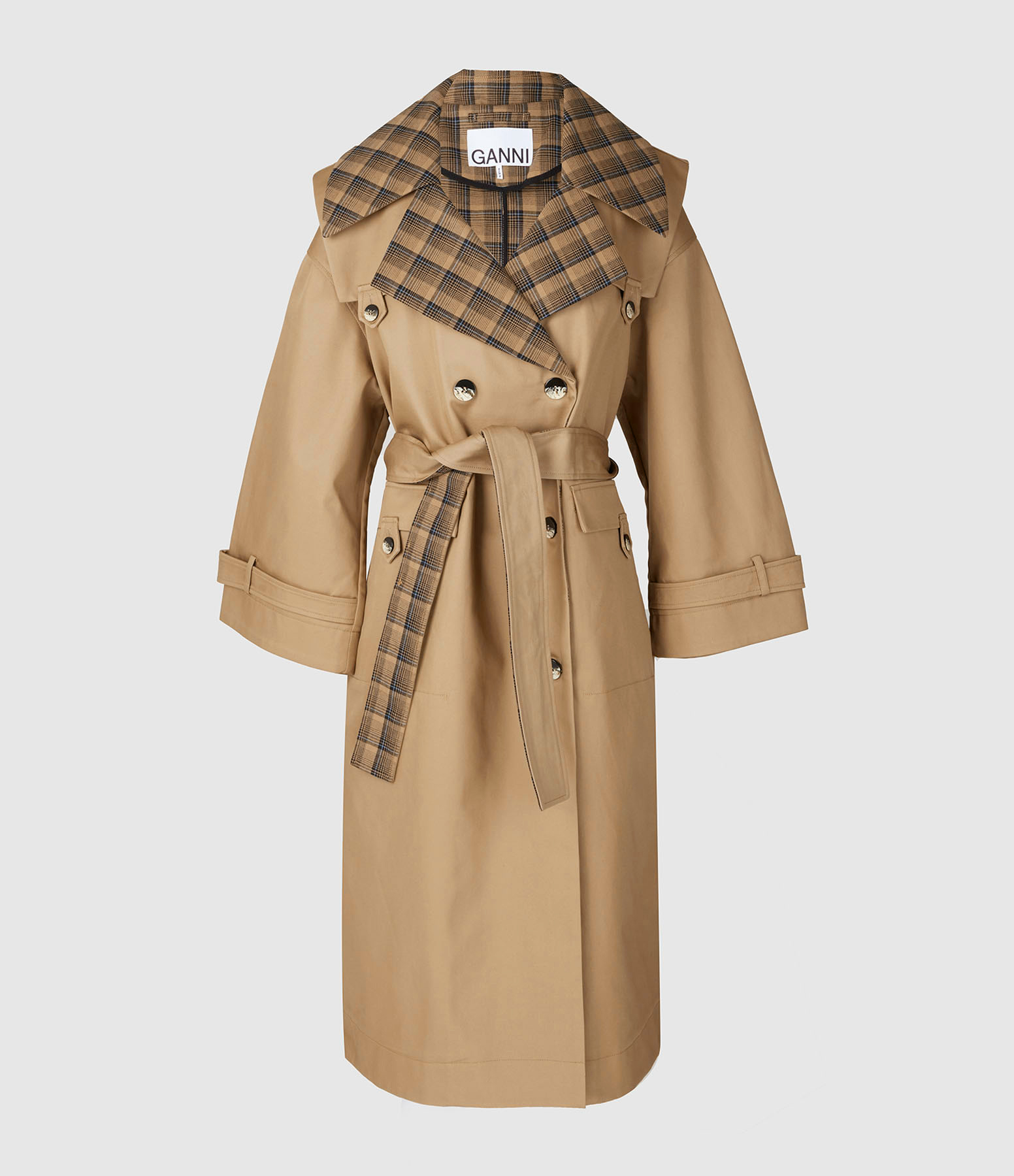 Trench Bonded Cotton Oversized Tiger's Eye