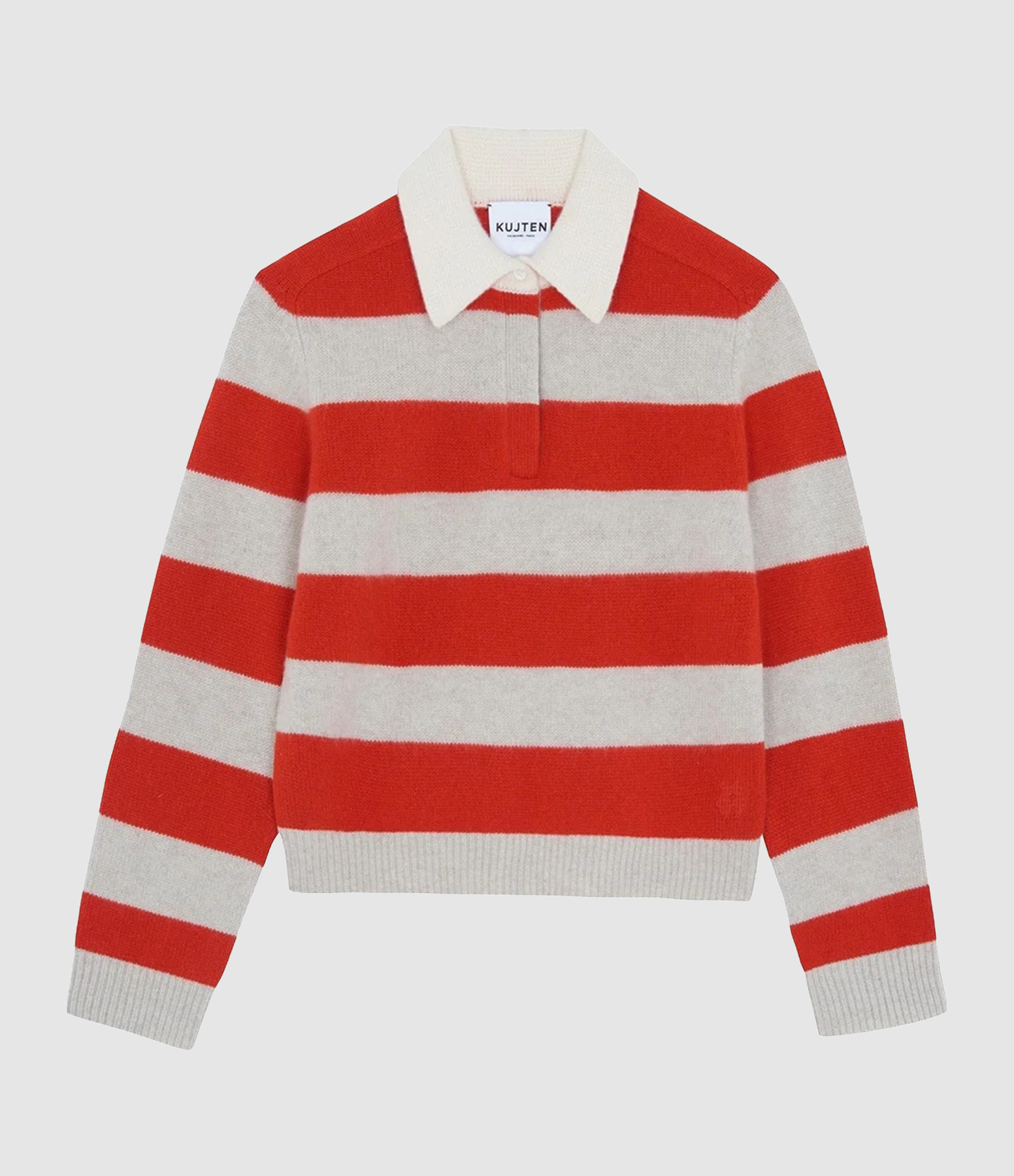Pull Polo Royce Stripe Orange Rosso
