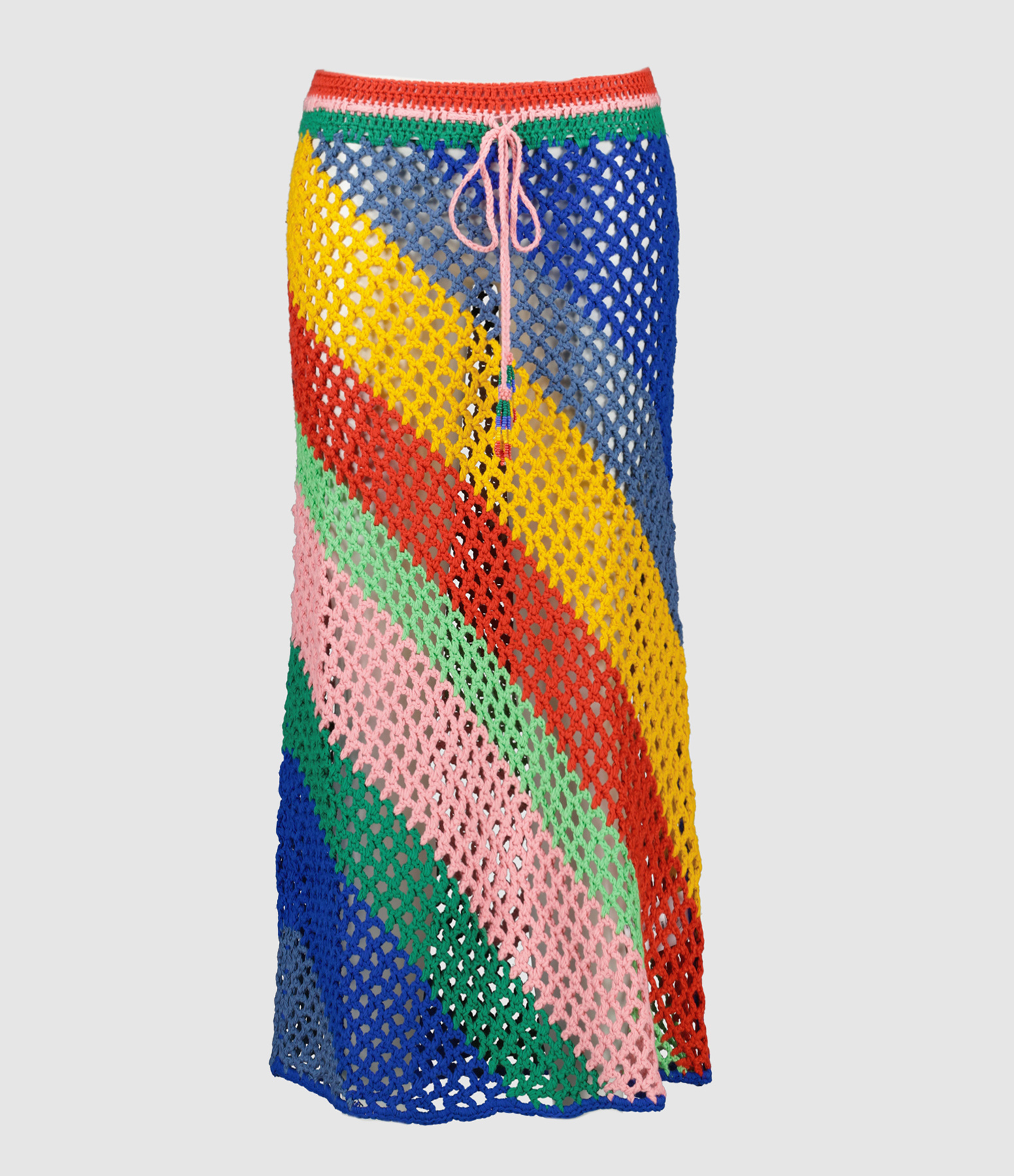 Jupe Longue Crochet Rayures Multicolore
