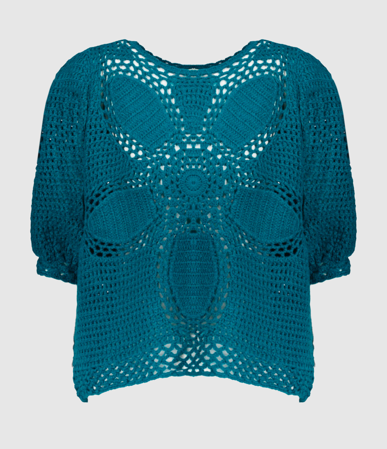 Pull Teal Flower Draw