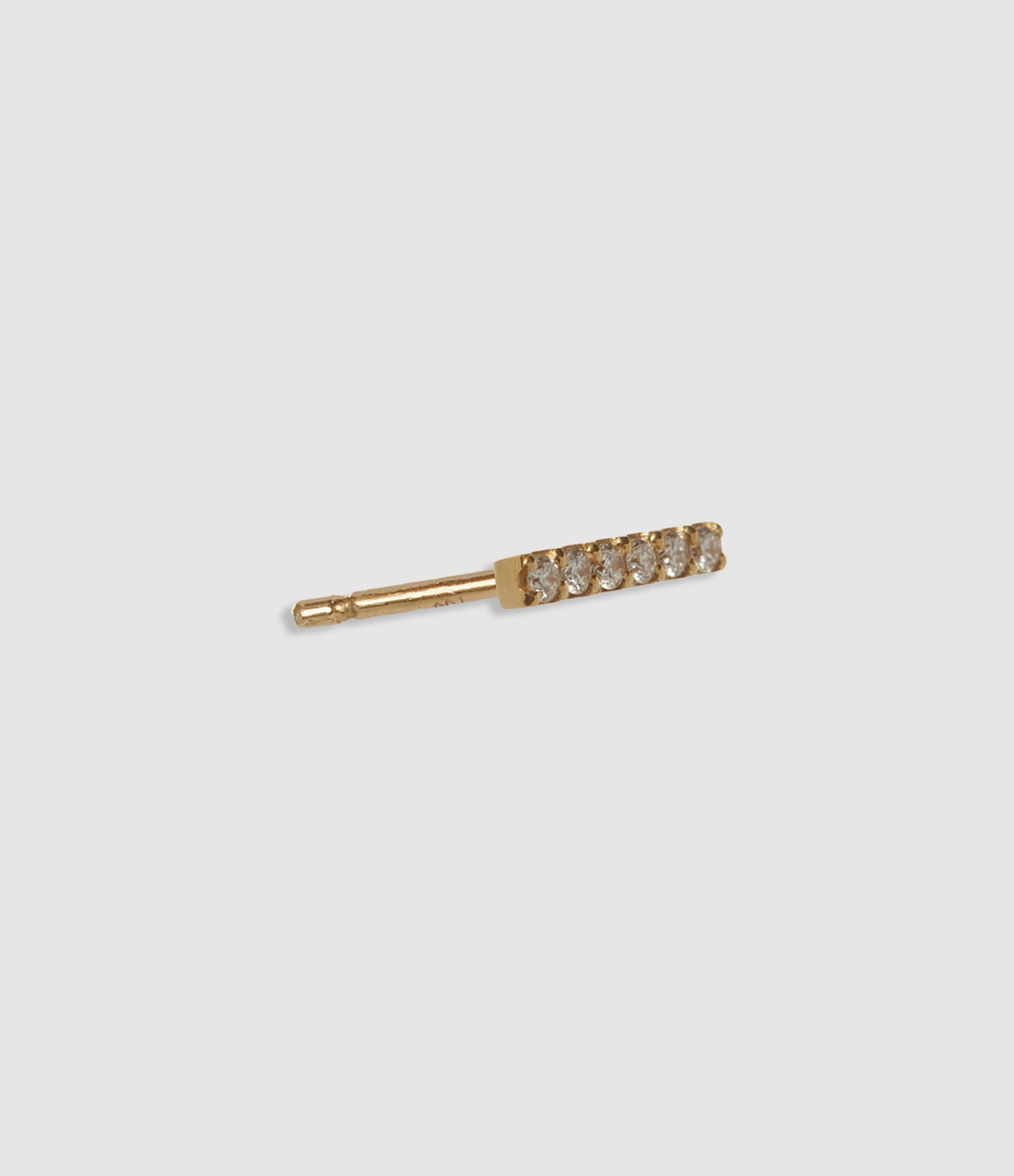 Boucle d'oreille Mini Barrette Diamants Blancs 18 Carats Or Jaune (vendue à l'unité)