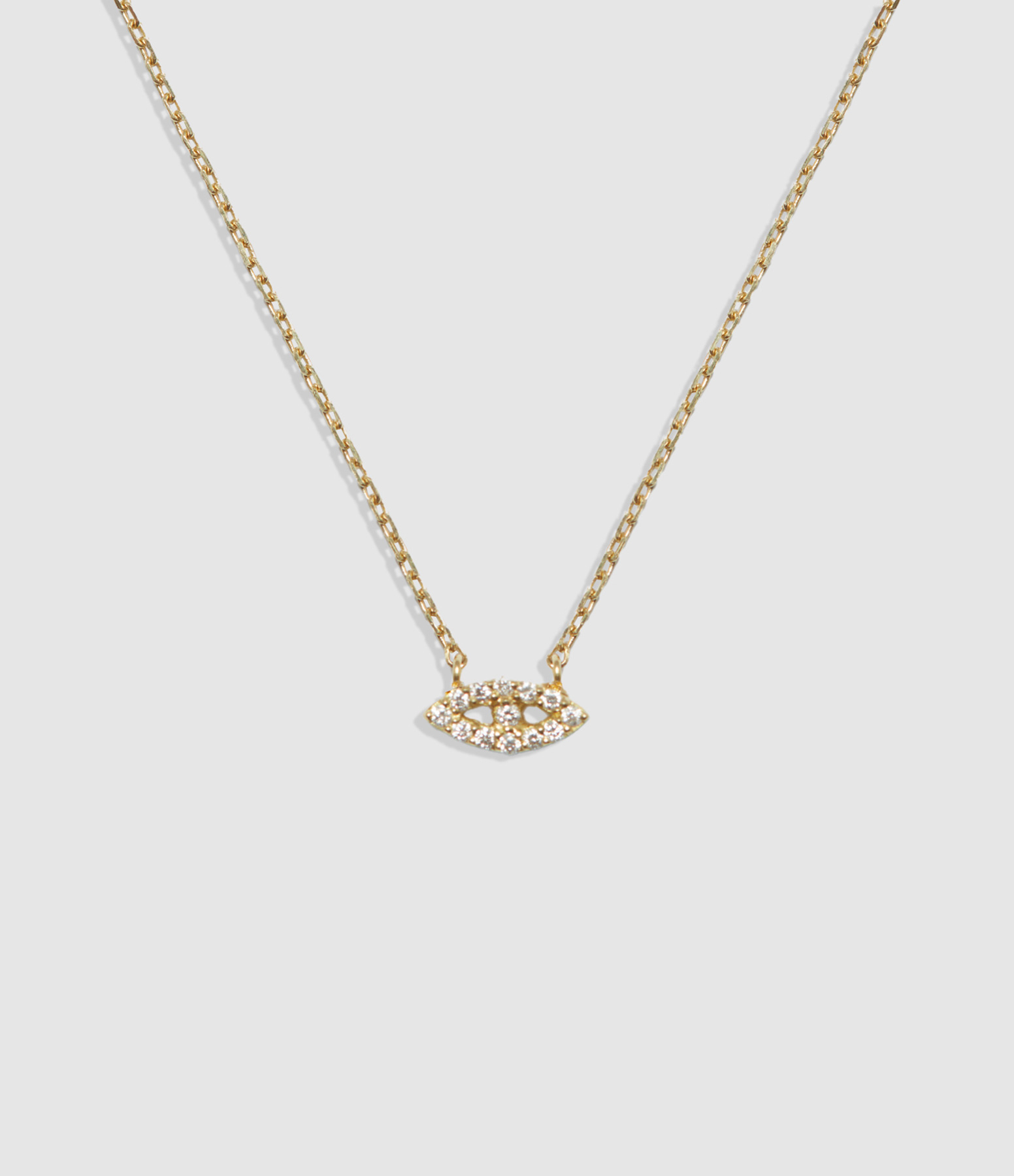 Collier Oeil Diamants 18 Carats Or Jaune