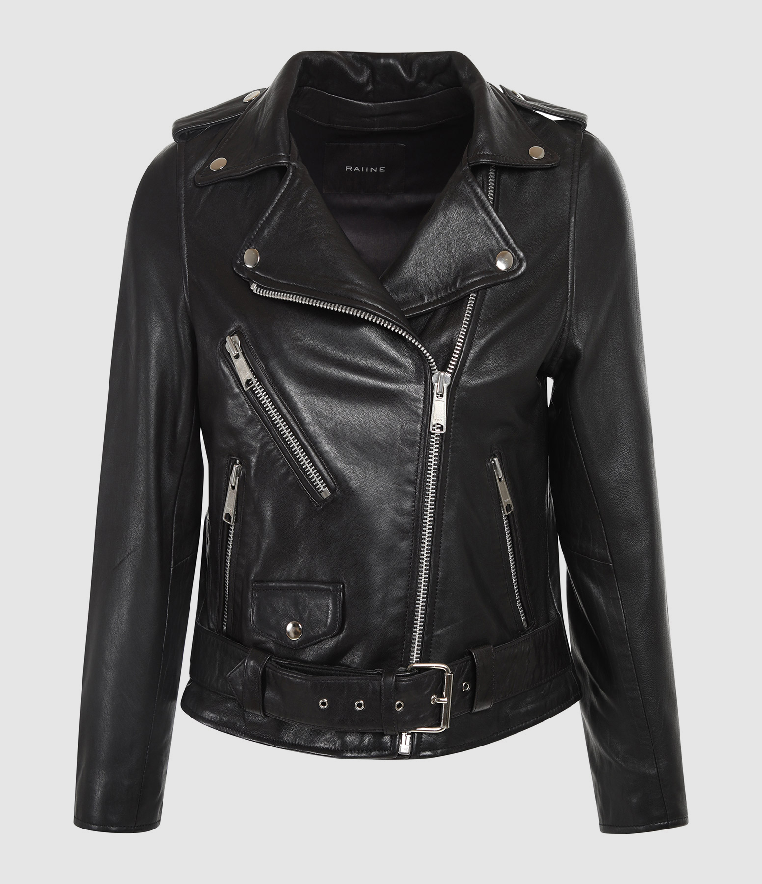 Veste Biker Mitchell Cuir Noir