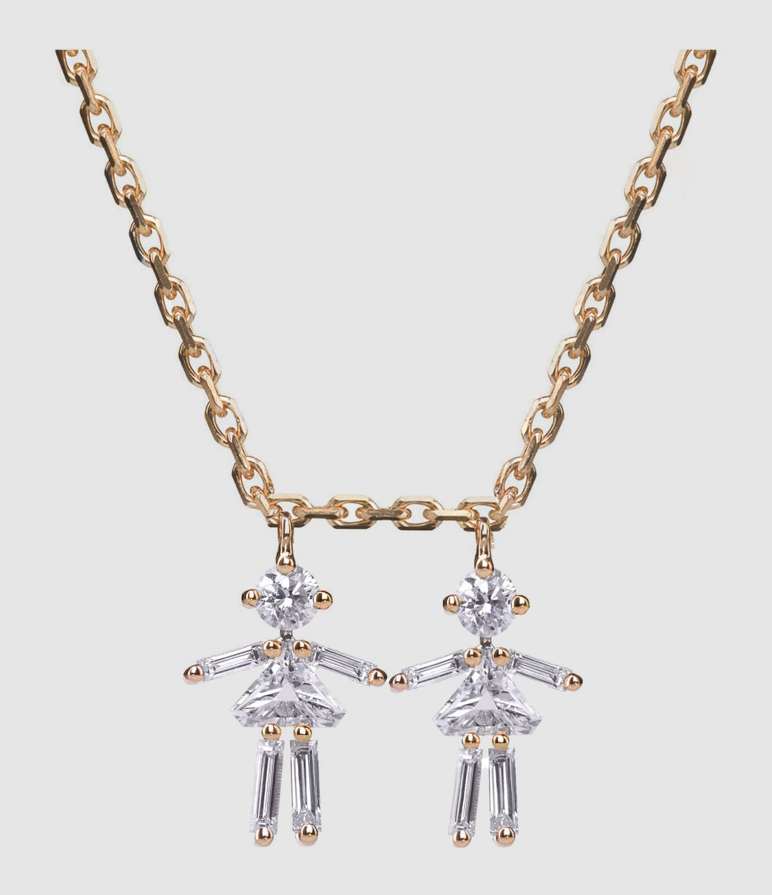Collier Emblématique Fille Fille Or Jaune Diamants